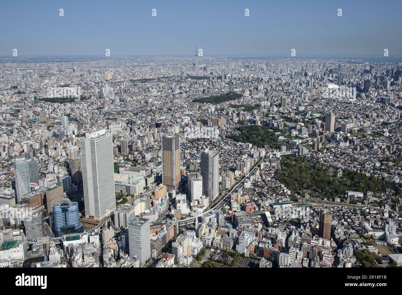 Station Higashi Ikebukuro prise de vue aérienne du côté nord-ouest vers la direction de la tour de l'arbre de ciel Banque D'Images