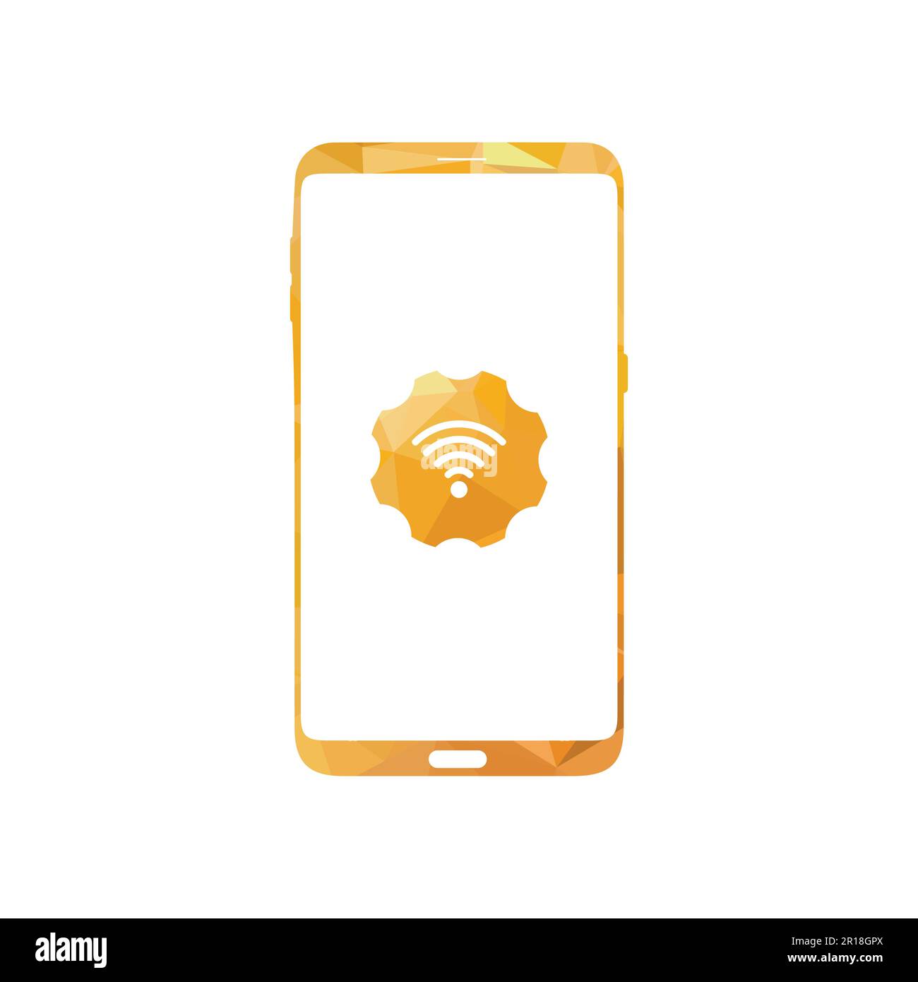 Logo smartphone. Illustration du vecteur mobile avec icône de paramètre Wi-Fi. Illustration de Vecteur