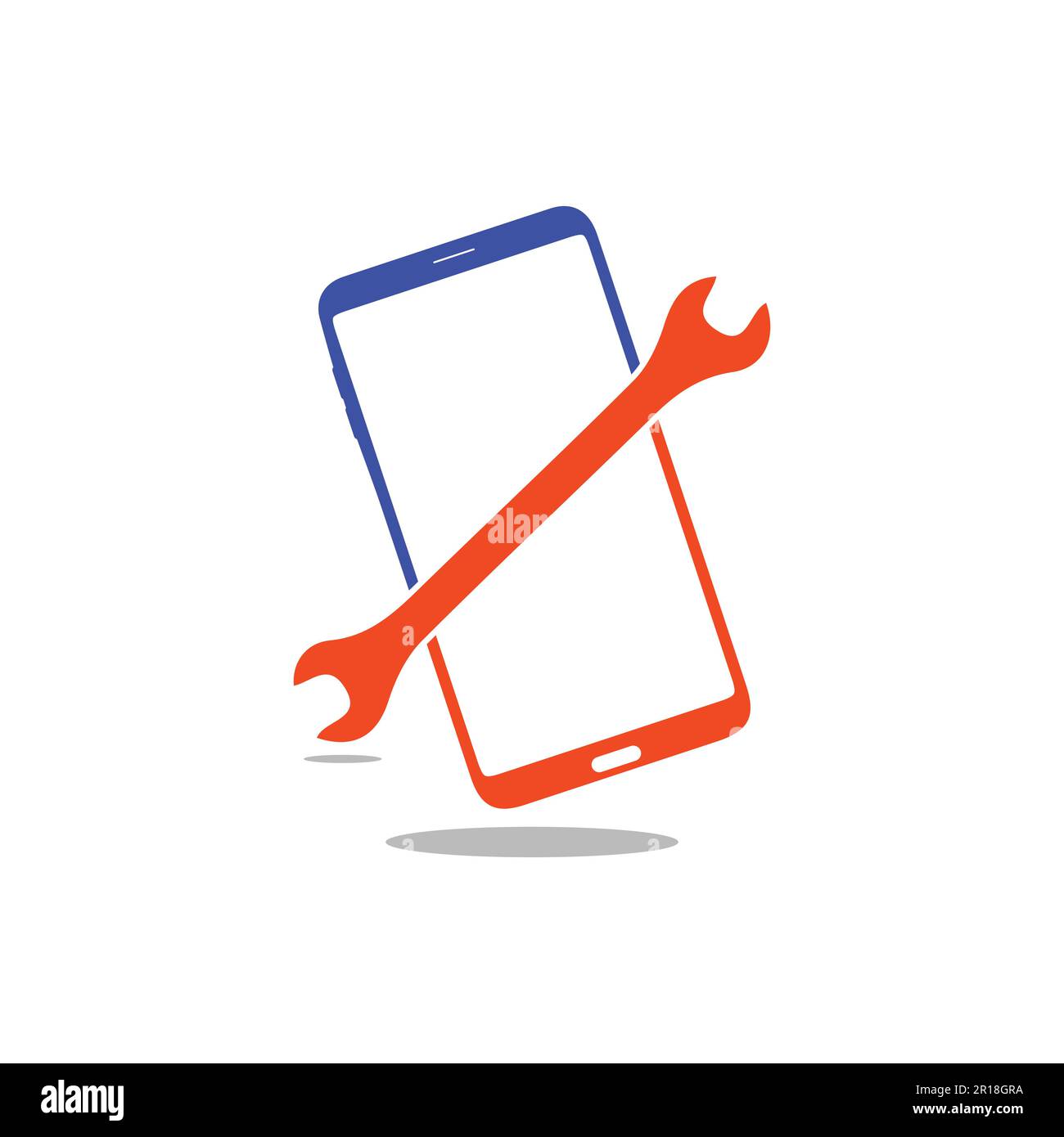 Logo smartphone. illustration du vecteur mobile avec icône de l'outil de réglage . Illustration de Vecteur