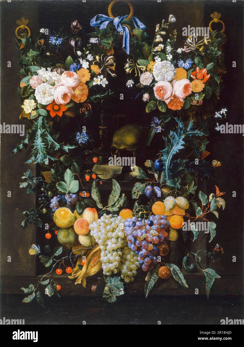 Joris van son, Allegory sur la vie humaine, encore la peinture de la vie dans l'huile sur toile, 1658-1660 Banque D'Images