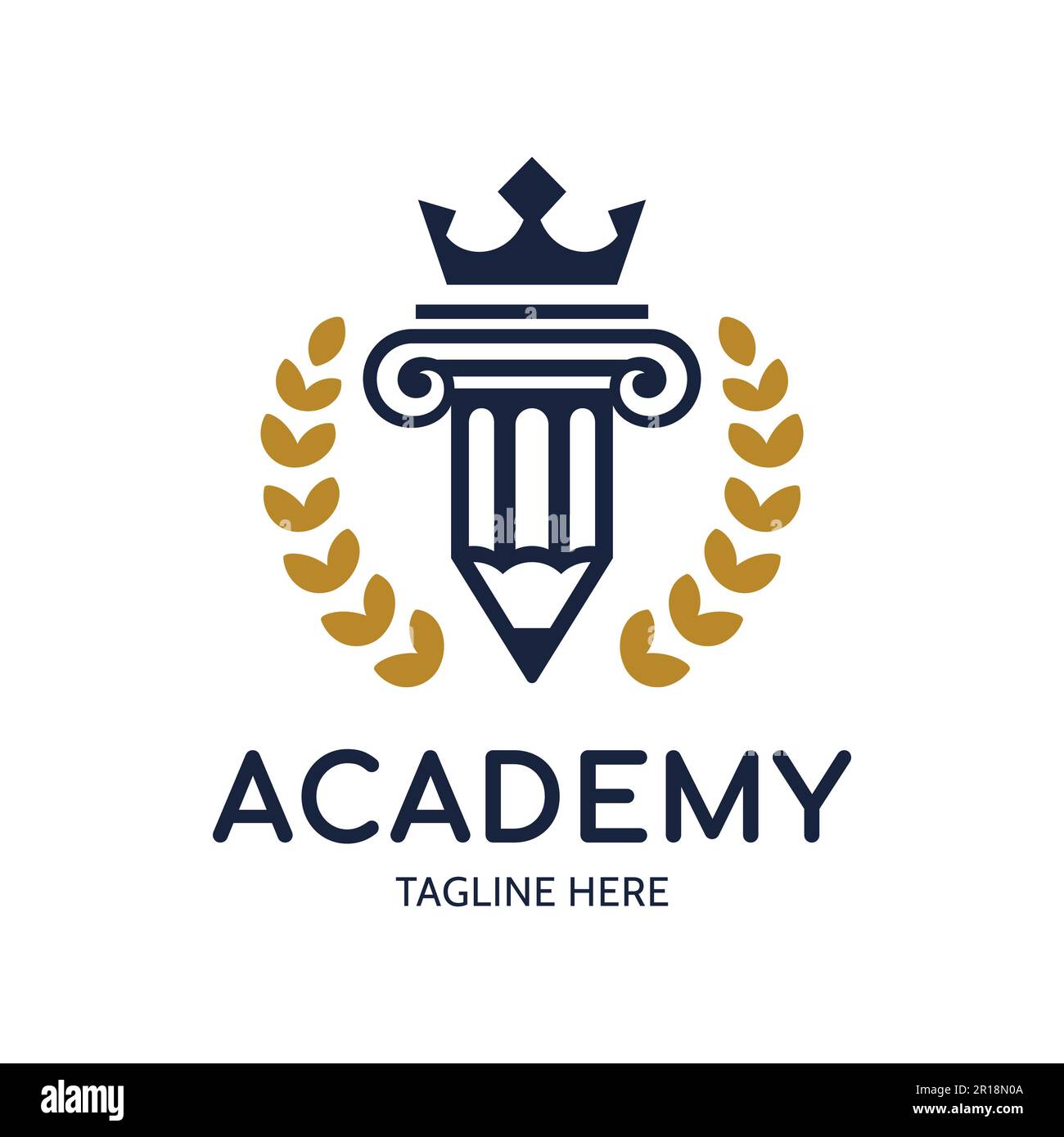 Logo de montant crayon. Logo Vector pour l'éducation, l'école, l'université, le collège, l'académie. Isolé sur fond blanc Illustration de Vecteur