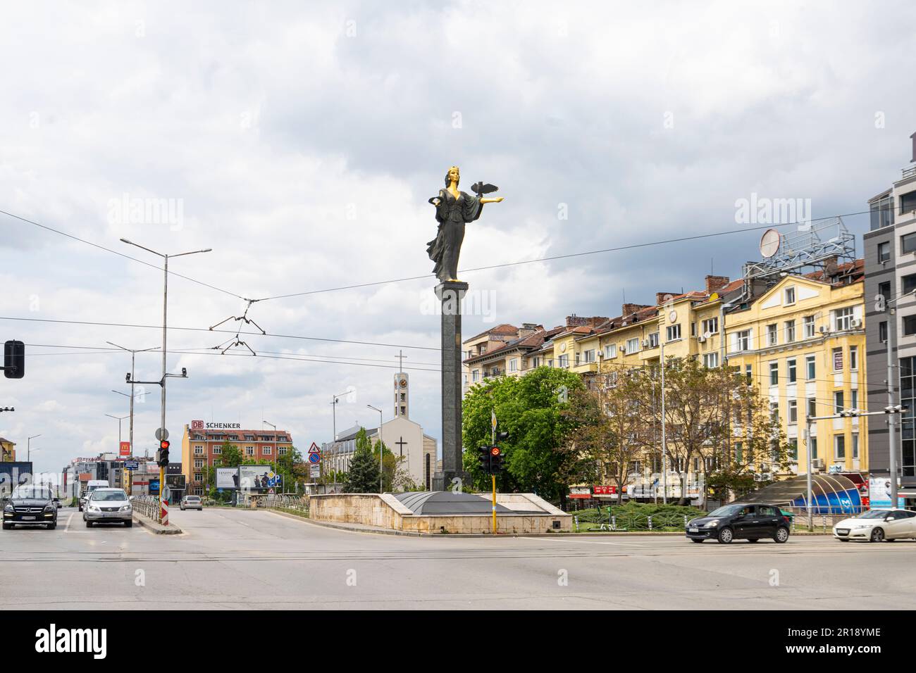 Sofia, Bulgarie. Mai 2023. Vue sur la statue de Sveta Sofia dans le centre-ville Banque D'Images
