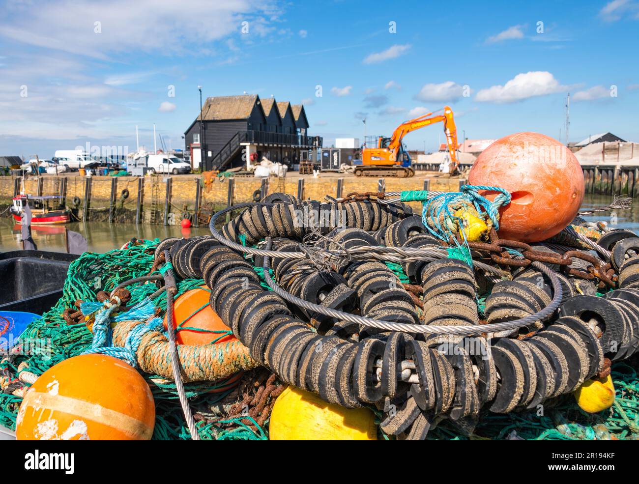 Whitstable Harbour, construit en 1832, le premier port d'Angleterre à être desservi par un chemin de fer (ligne Crab and Winkle), Whitstable, Kent, Angleterre Banque D'Images