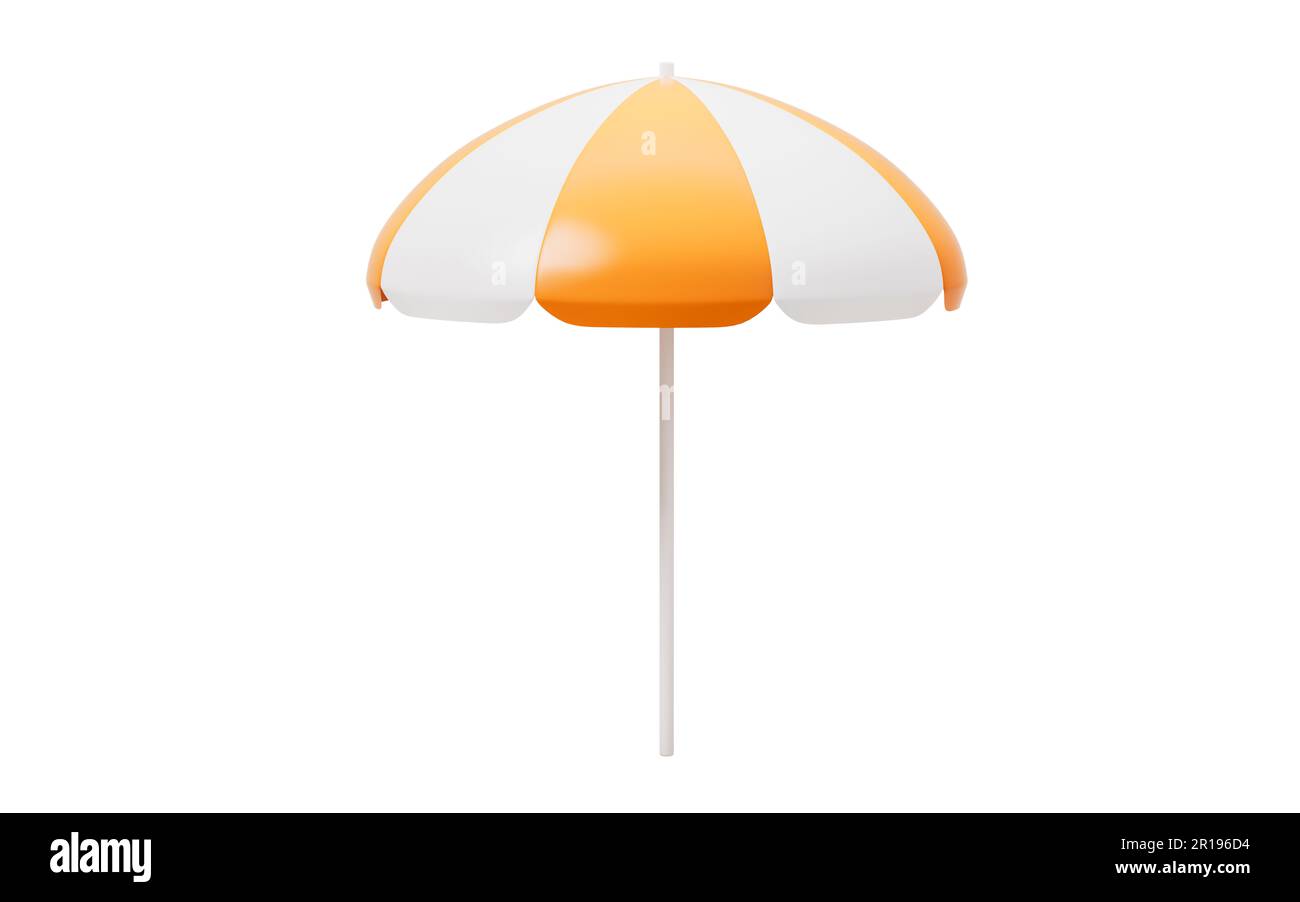 Parasol orange de plage de style dessin animé, rendu 3D. Dessin numérique  Photo Stock - Alamy