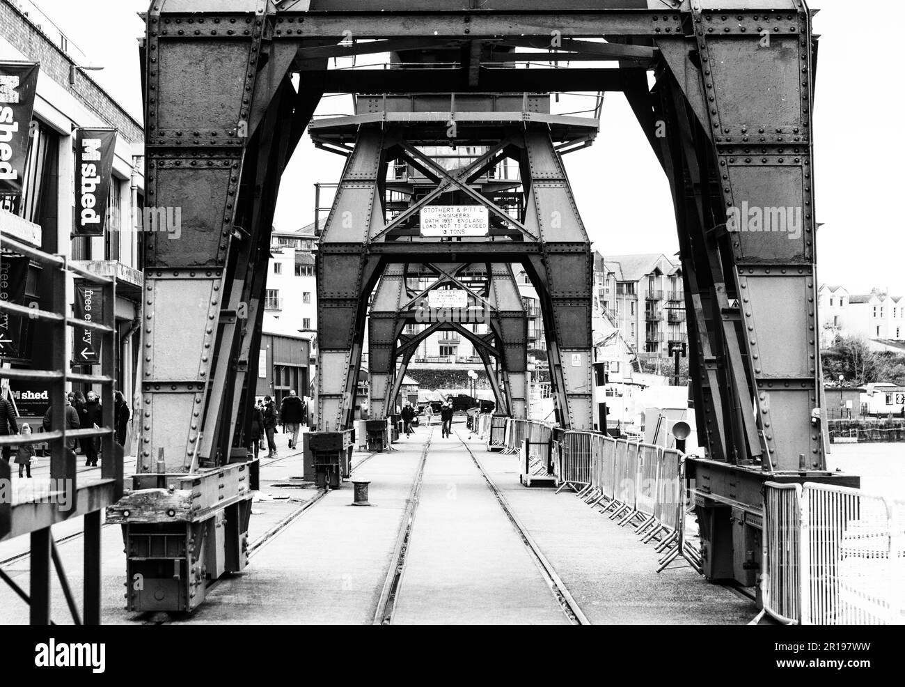 Grues à quai Stothert et Pitt à Bristol, Angleterre Banque D'Images