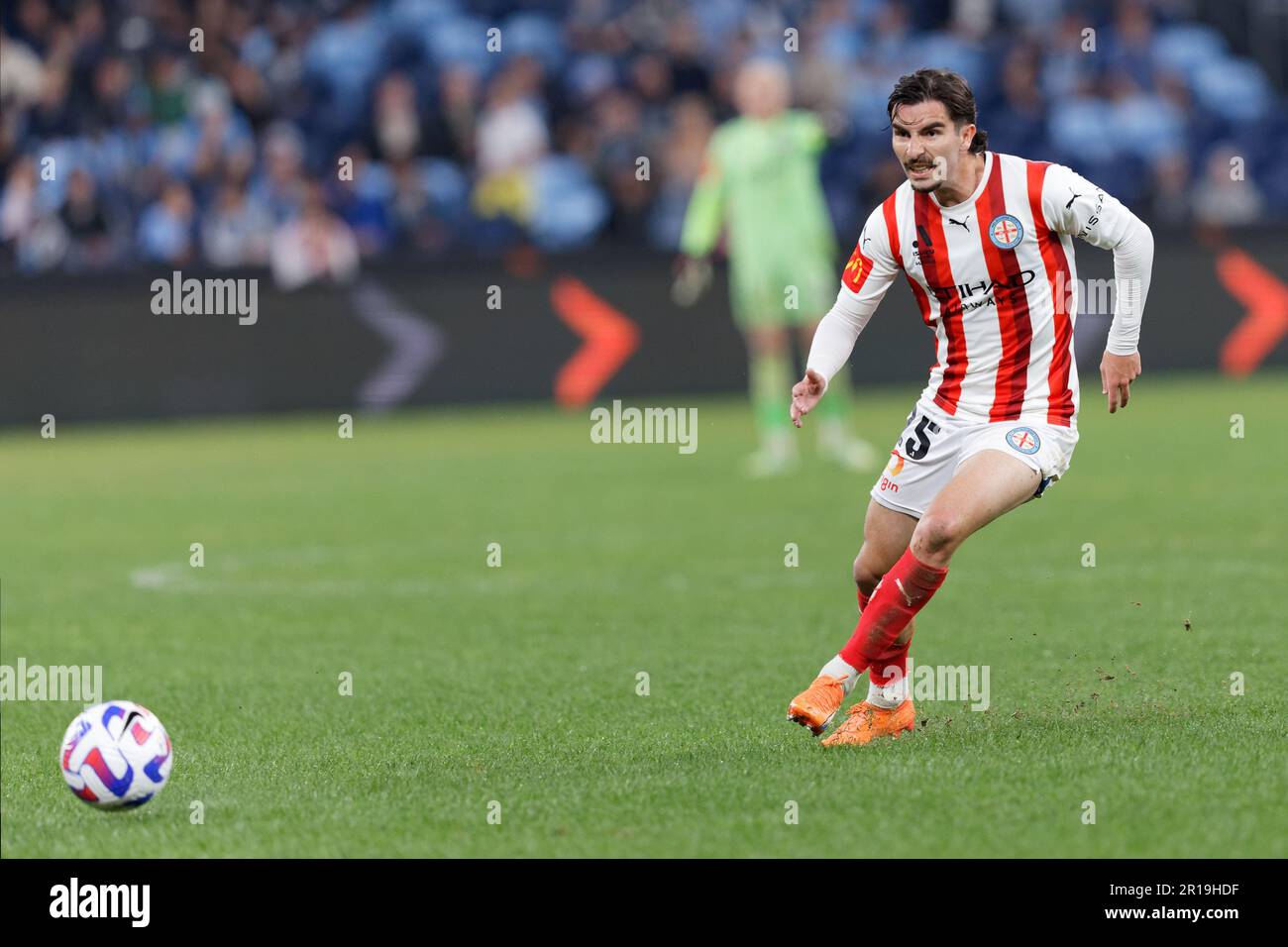 Sydney, Australie. 12th mai 2023. Callum Talbot de Melbourne passe le ballon lors du match de demi-finale entre le FC de Sydney et la ville de Melbourne au stade Allianz de 12 mai 2023 à Sydney, Australie crédit : IOIO IMAGES/Alay Live News Banque D'Images