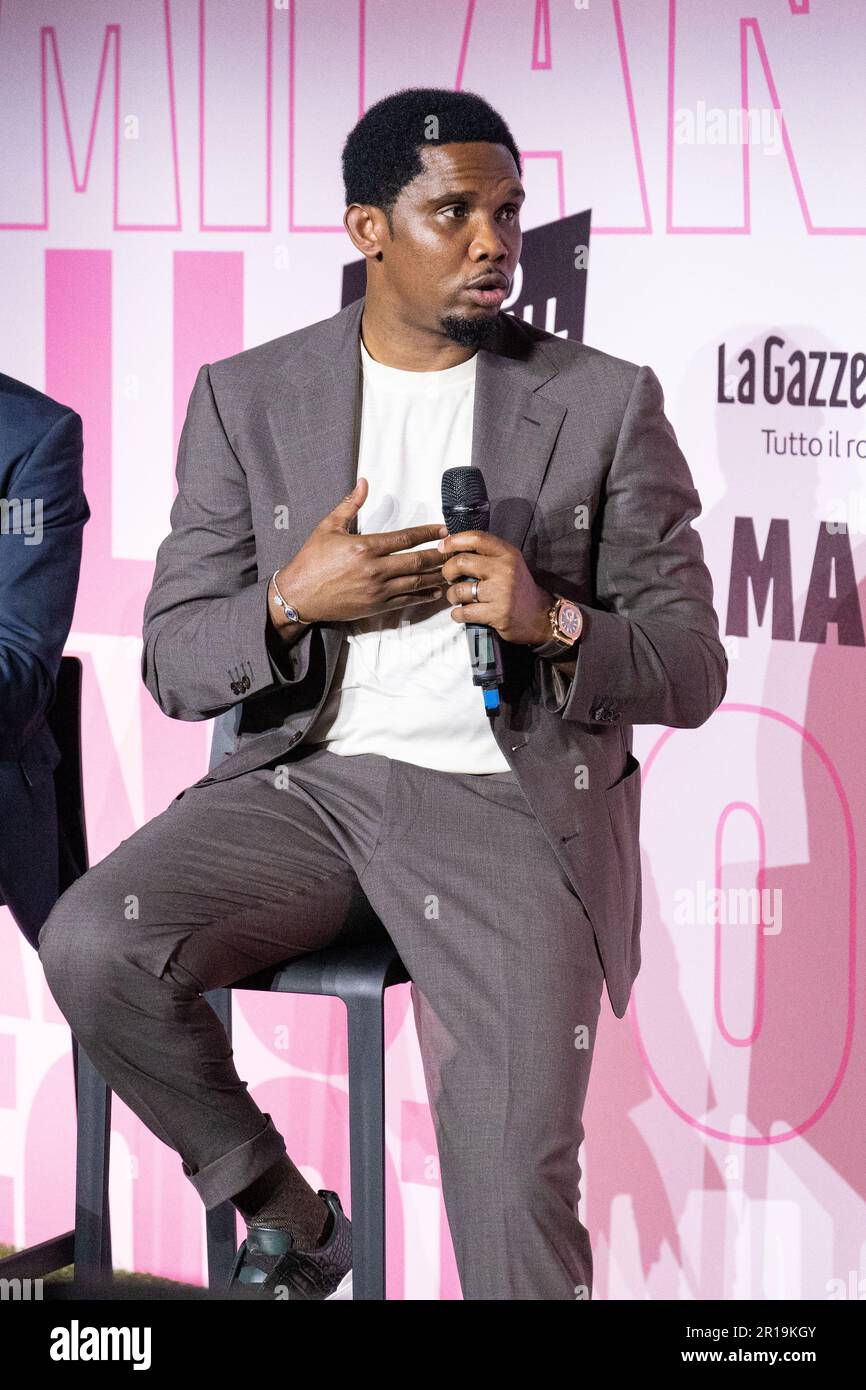 Milan, Italie - 12 mai 2023 - Samuel ETO invité dans un talk show à la semaine de football de Milan organisé par la Gazzetta dello Sport Credit: Kines Milano/Alay Live News Banque D'Images