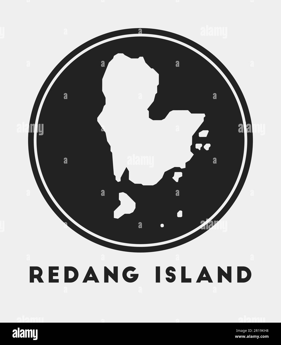 Icône de l'île de Redang. Logo rond avec carte et titre. Écusson élégant de l'île de Redang avec carte. Illustration vectorielle. Illustration de Vecteur