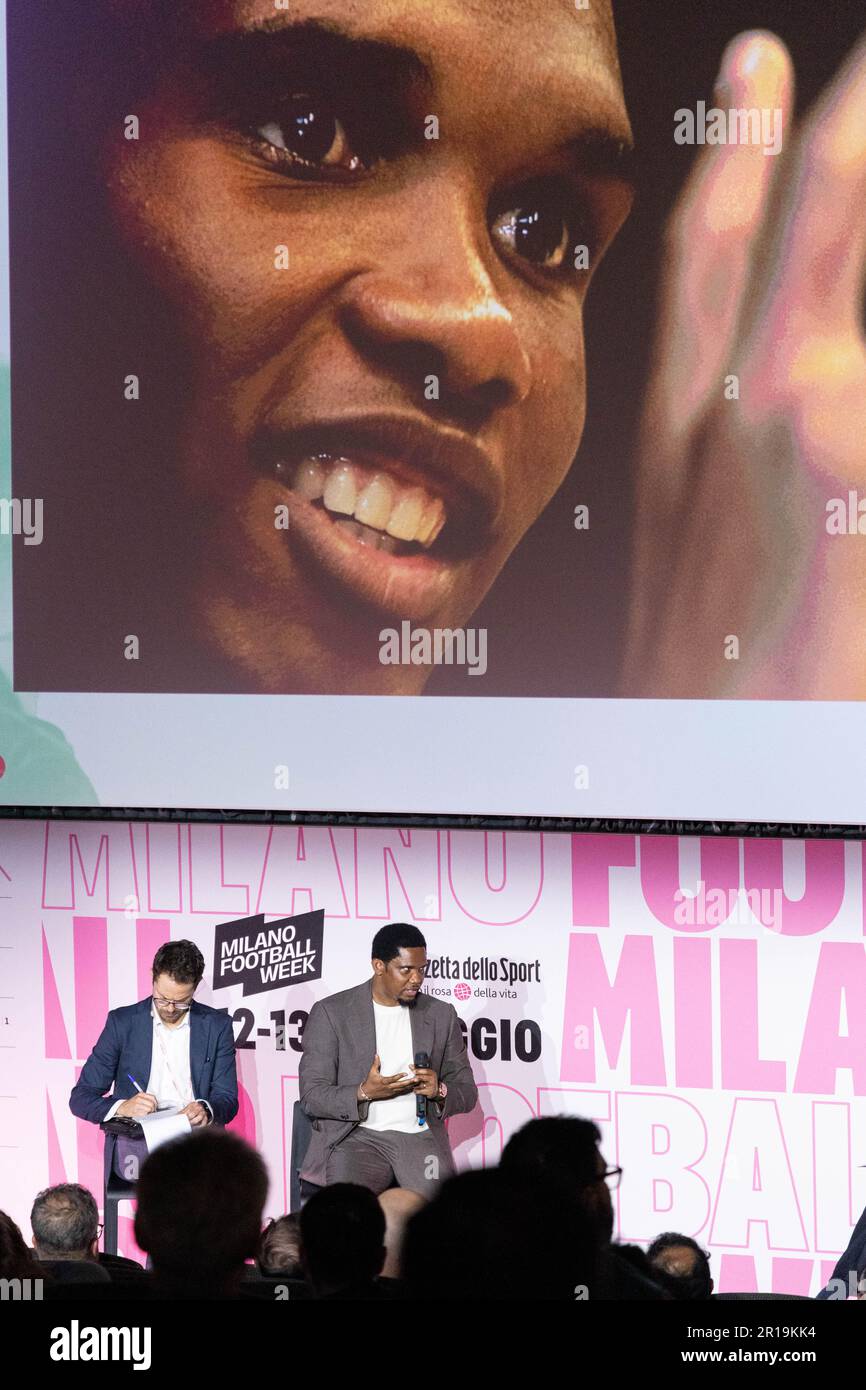 Milan, Italie - 12 mai 2023 - Samuel ETO invité dans un talk show à la semaine de football de Milan organisé par la Gazzetta dello Sport Credit: Kines Milano/Alay Live News Banque D'Images