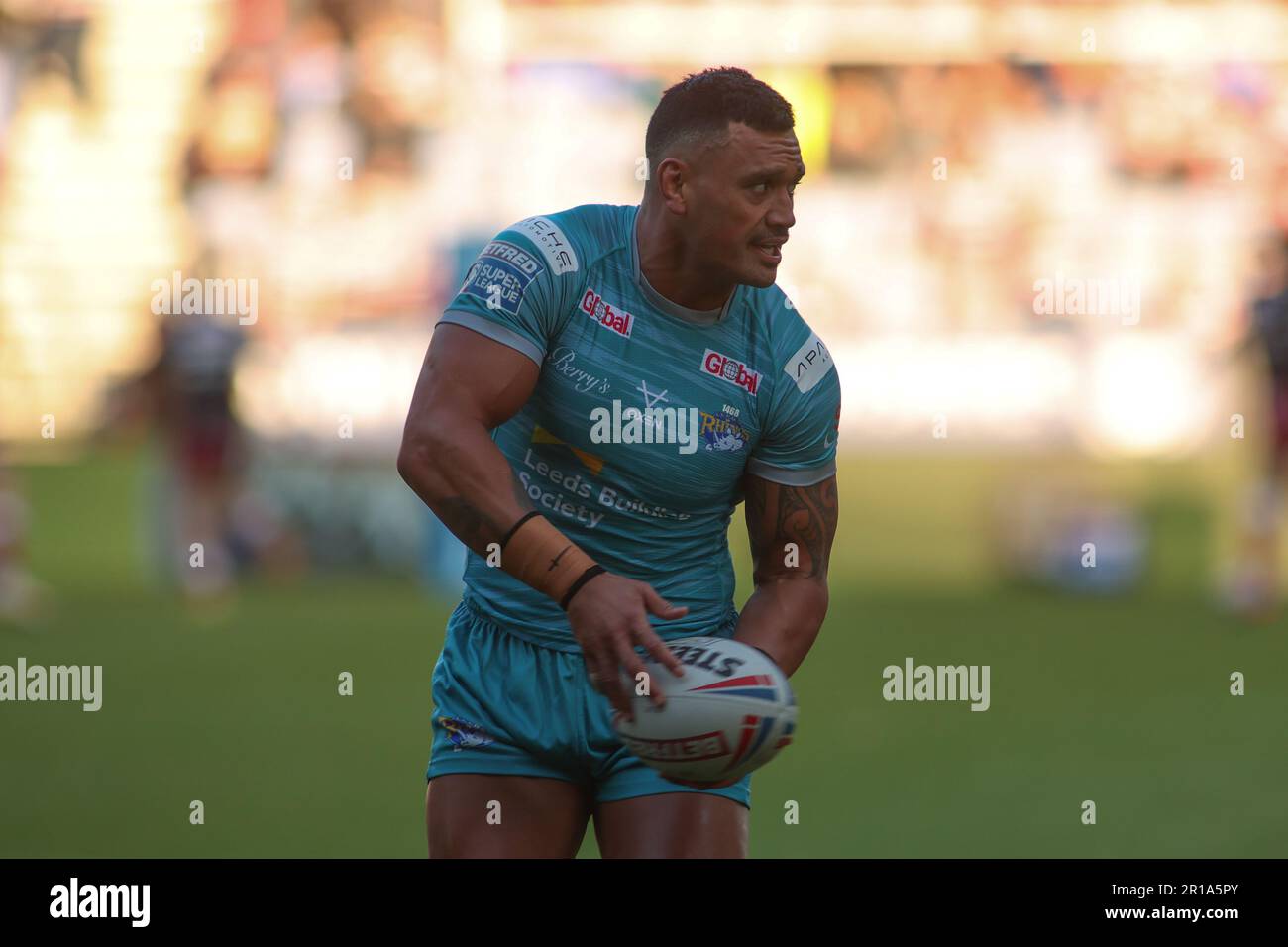 Stade DW, Wigan, Royaume-Uni. 12th mai 2023. Betfred Super League - Round 12 - Wigan Warriors vs Leeds Rhinos Zane Tetevano de Leeds Rhinos crédit: Touchlinepics/Alay Live News Banque D'Images