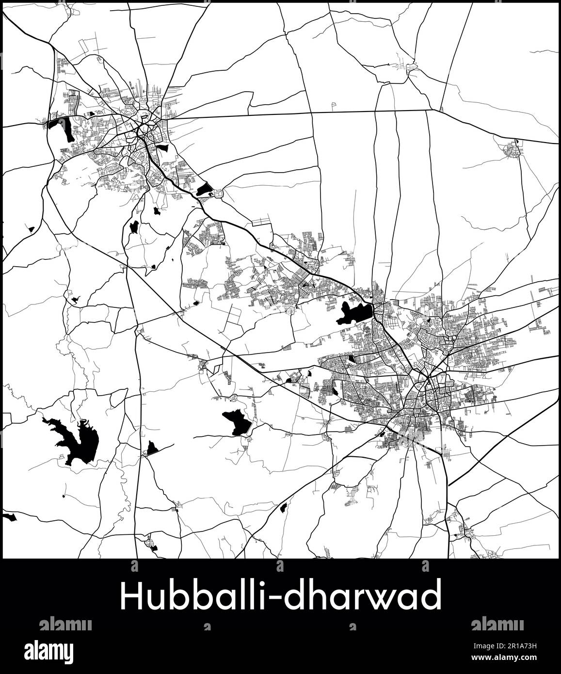 Carte de la ville Asie Inde Hubballi dharwad illustration vectorielle Illustration de Vecteur