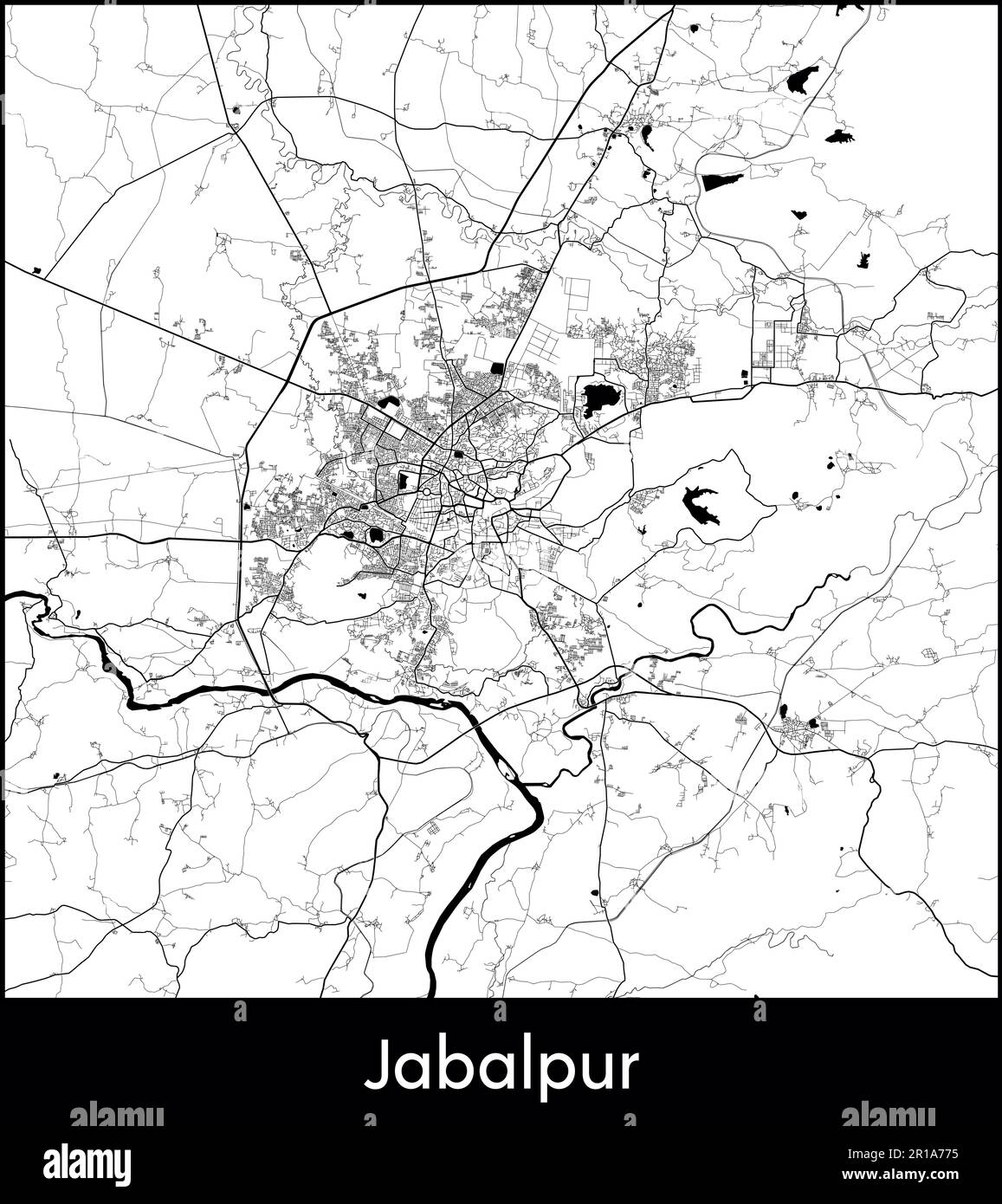 Carte de la ville Asie Inde Jabalpur illustration vectorielle Illustration de Vecteur