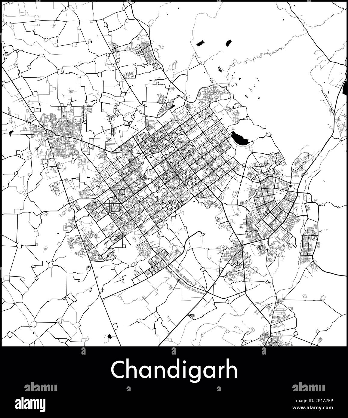 Carte de la ville Asie Inde Chandigarh illustration vectorielle Illustration de Vecteur