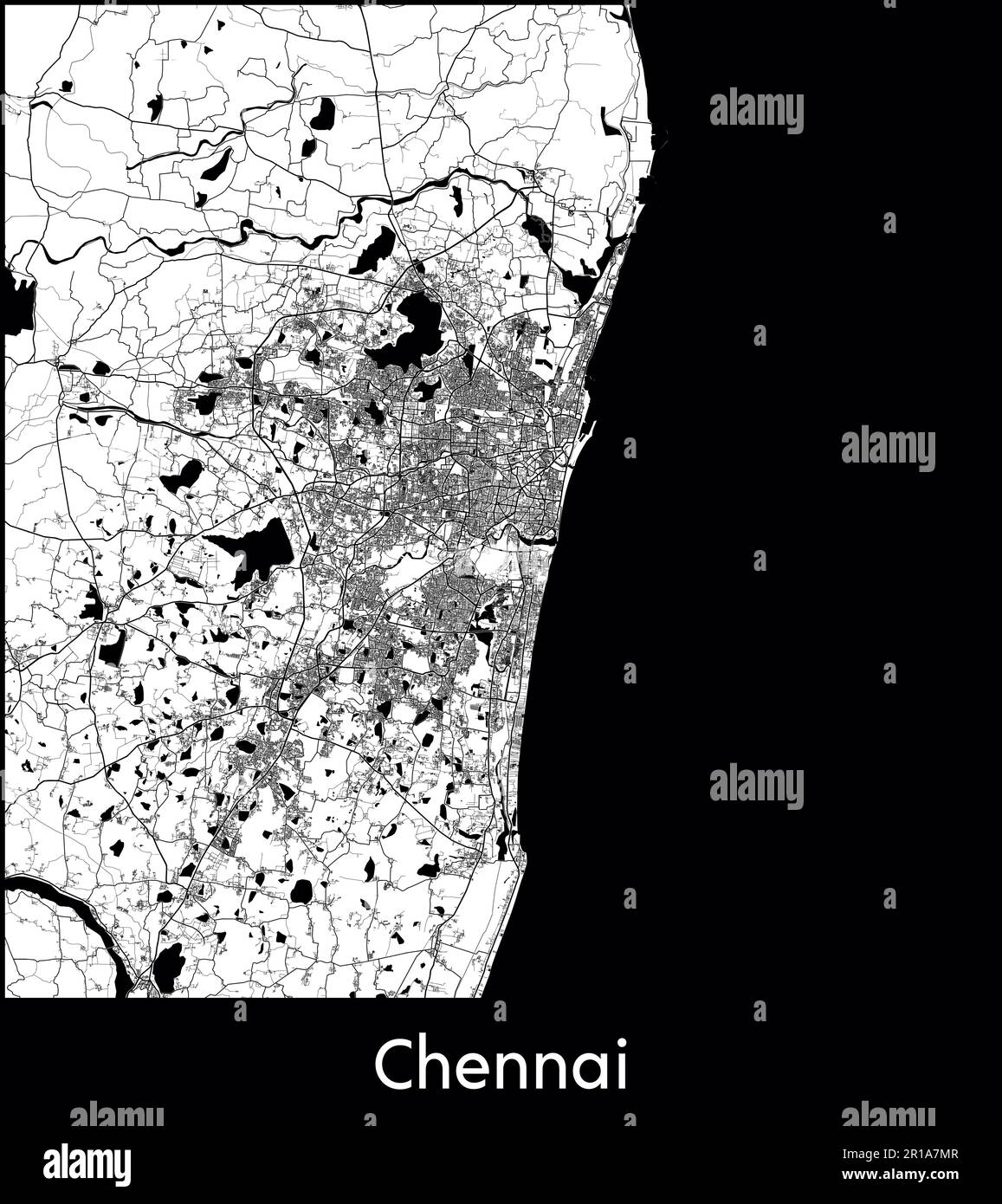 Carte de la ville Asie Inde Chennai illustration vectorielle Illustration de Vecteur