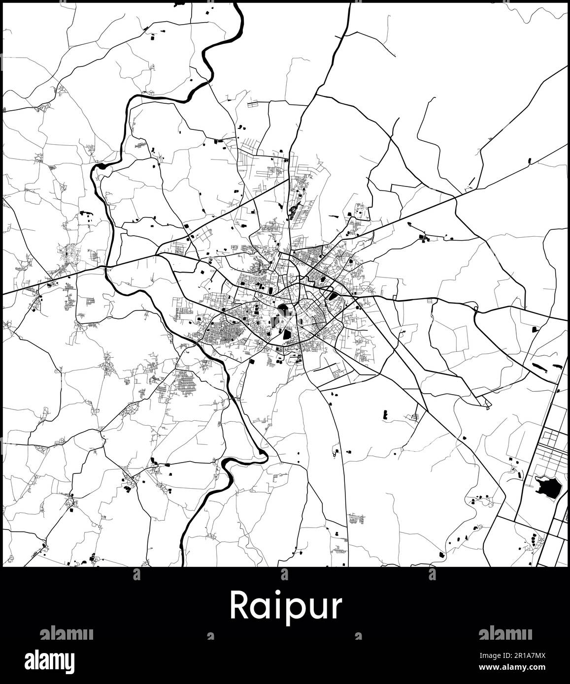 Carte de la ville Asie Inde Raipur illustration vectorielle Illustration de Vecteur