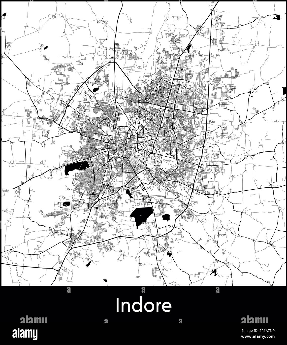 Carte de la ville Asie Inde Indore illustration vectorielle Illustration de Vecteur