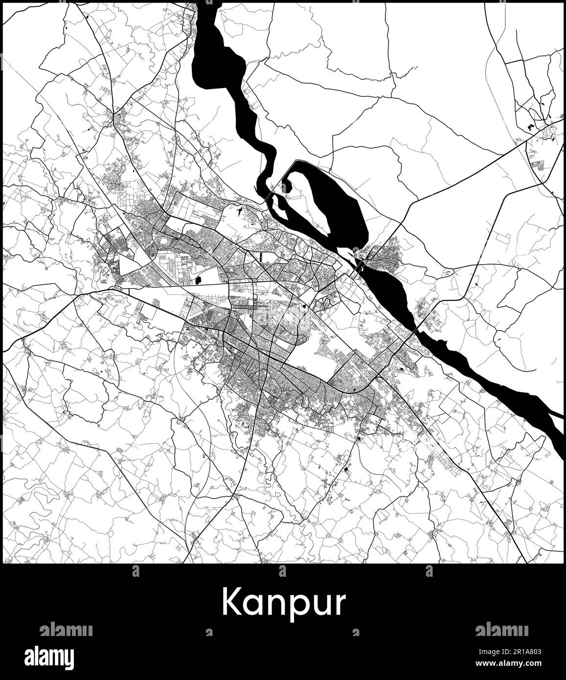 Carte de la ville Asie Inde Kanpur illustration vectorielle Illustration de Vecteur