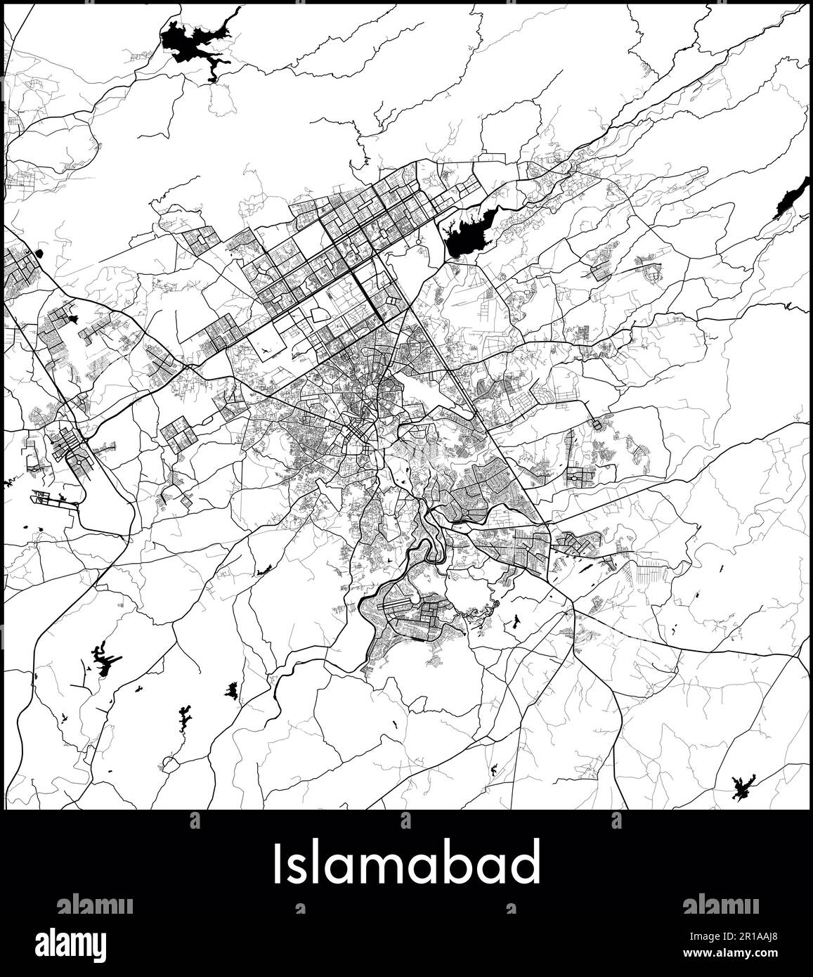 Carte de la ville Asie Pakistan Islamabad illustration vectorielle Illustration de Vecteur