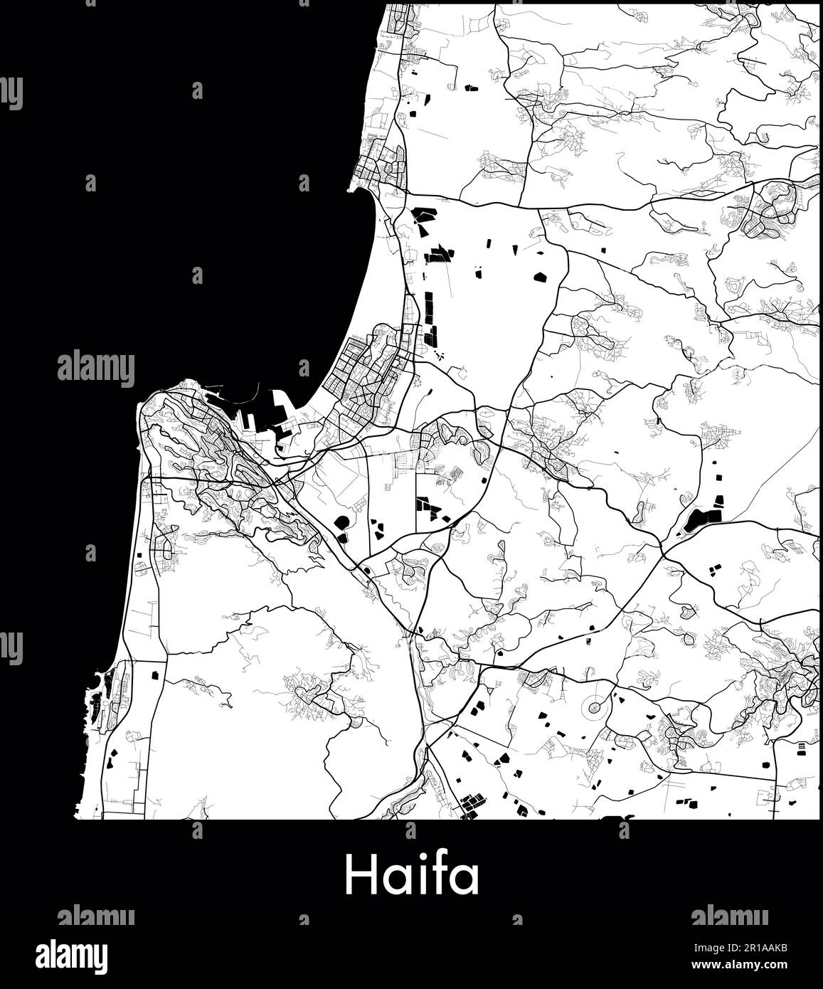 Carte de la ville Asie Israël Haifa illustration vectorielle Illustration de Vecteur