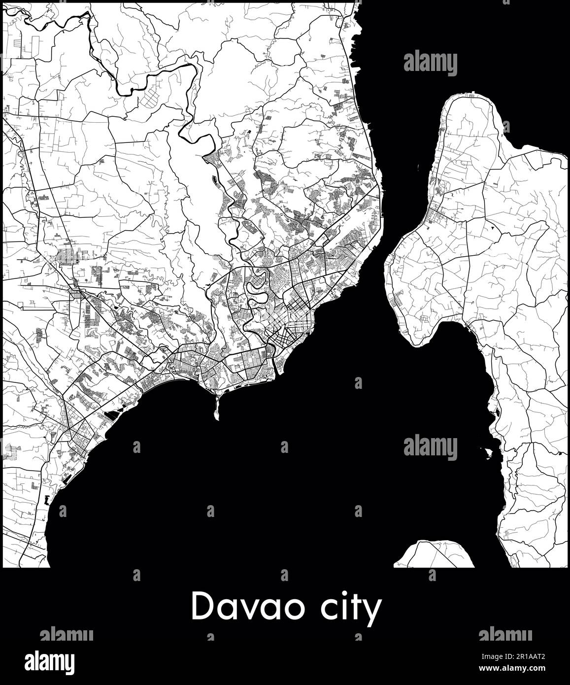 Carte de la ville Asie Philippines Davao illustration vectorielle de la ville Illustration de Vecteur