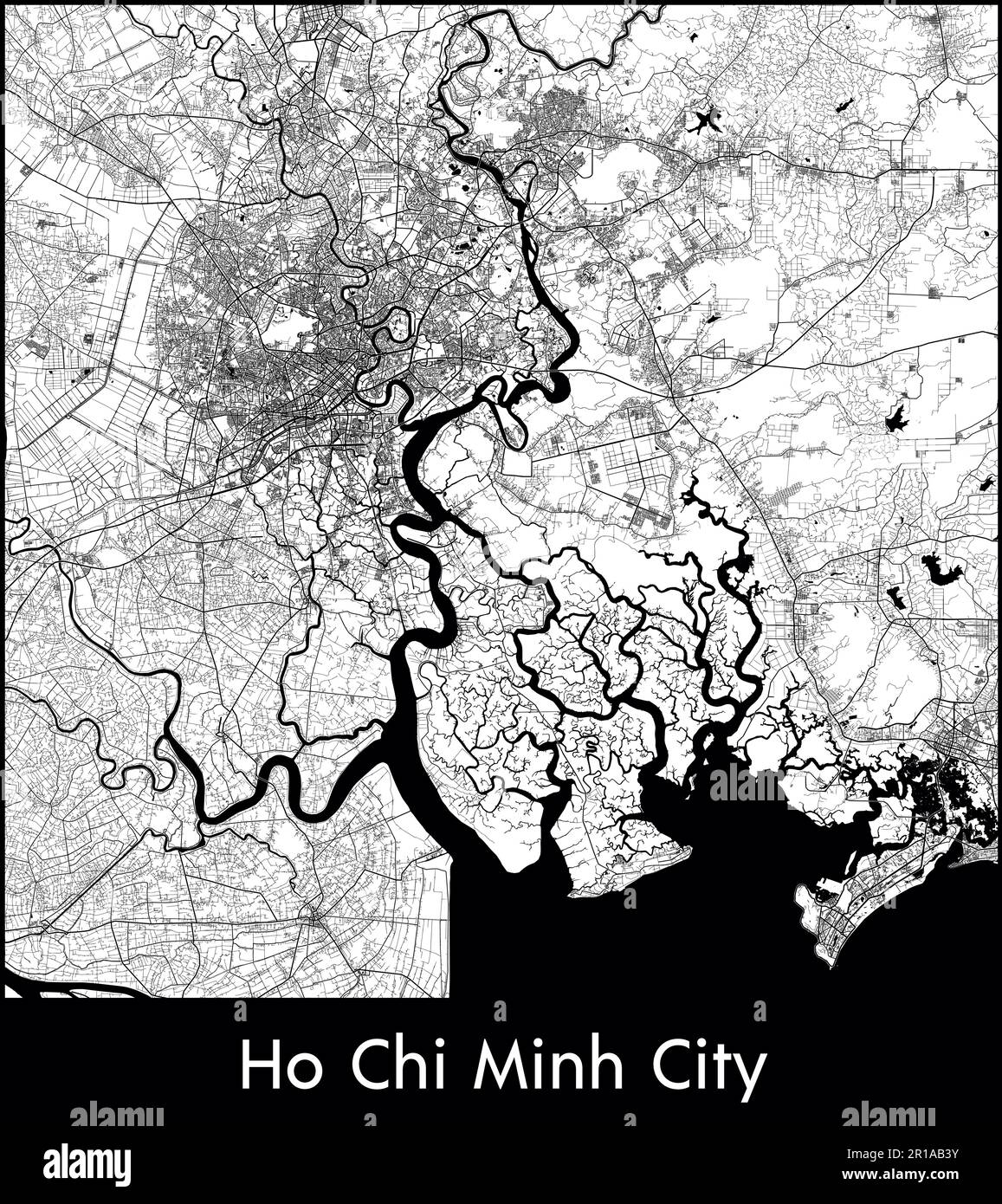 Carte de la ville Asie Vietnam Ho Chi Minh ville illustration vectorielle Illustration de Vecteur