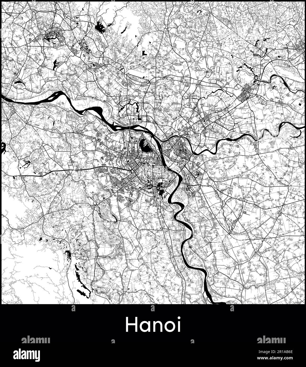 Carte de la ville Asie Vietnam Hanoï illustration vectorielle Illustration de Vecteur