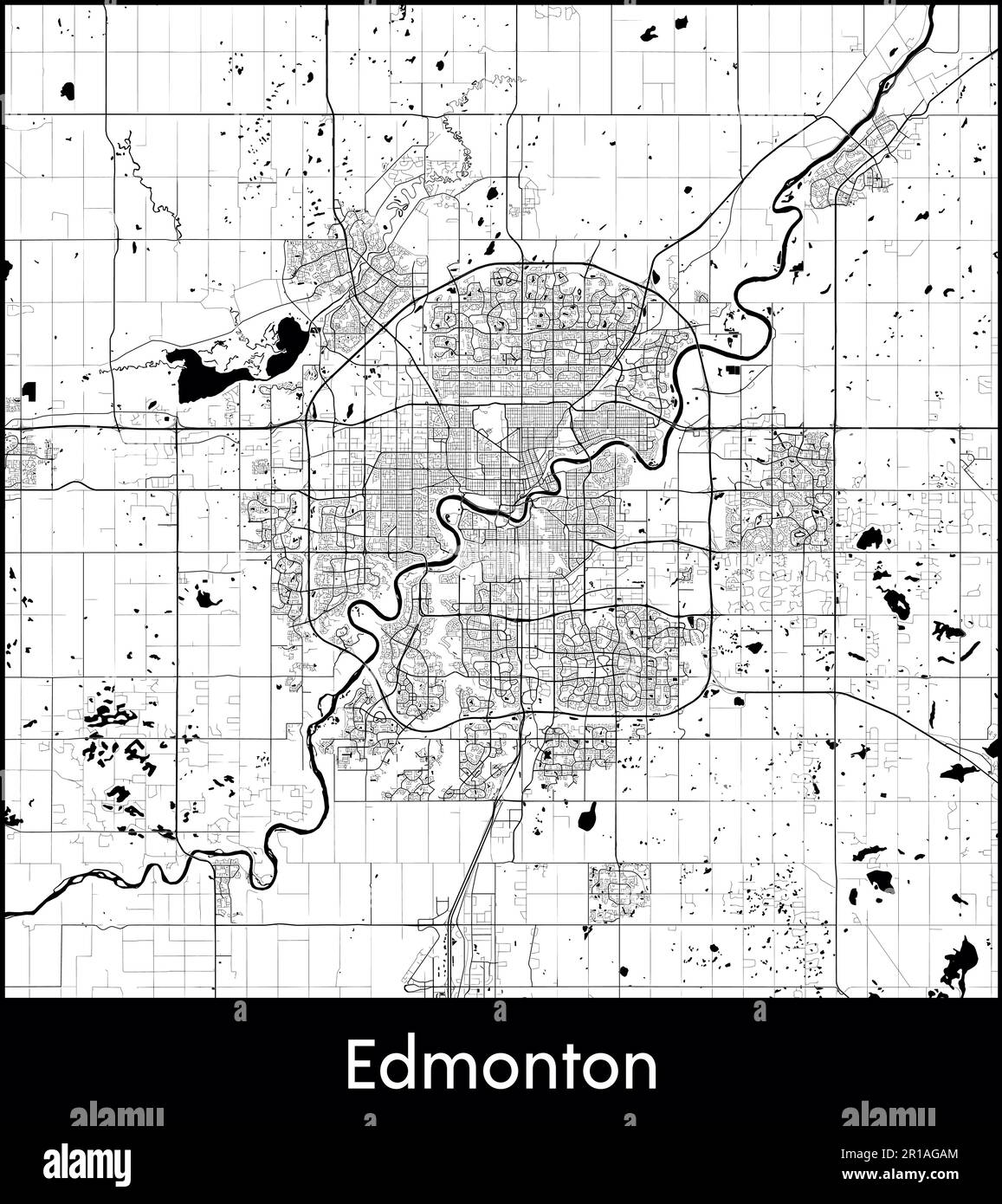 Carte de la ville Amérique du Nord Canada Edmonton illustration vectorielle Illustration de Vecteur