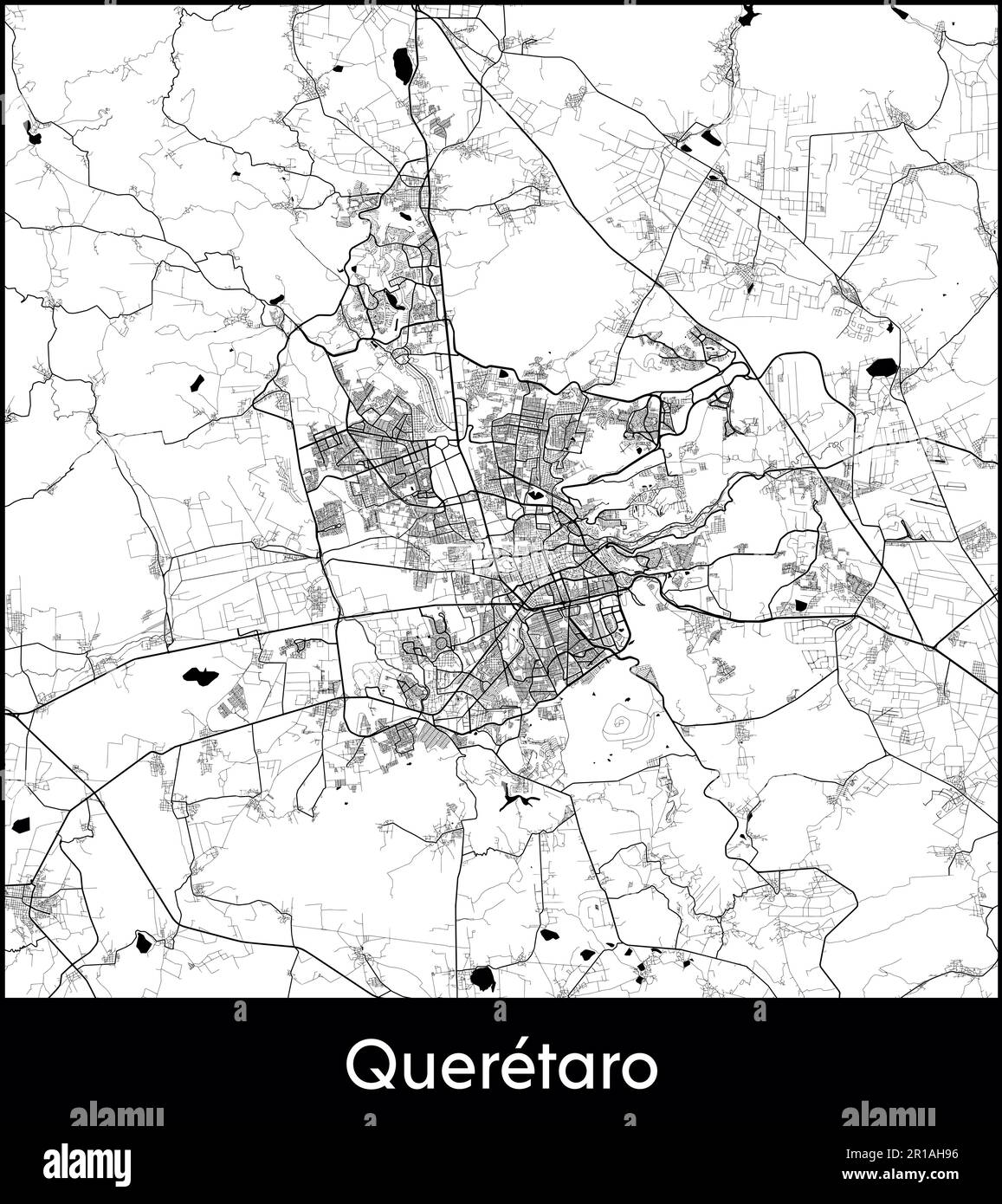 Carte de la ville Amérique du Nord Mexique Queretaro illustration vectorielle Illustration de Vecteur