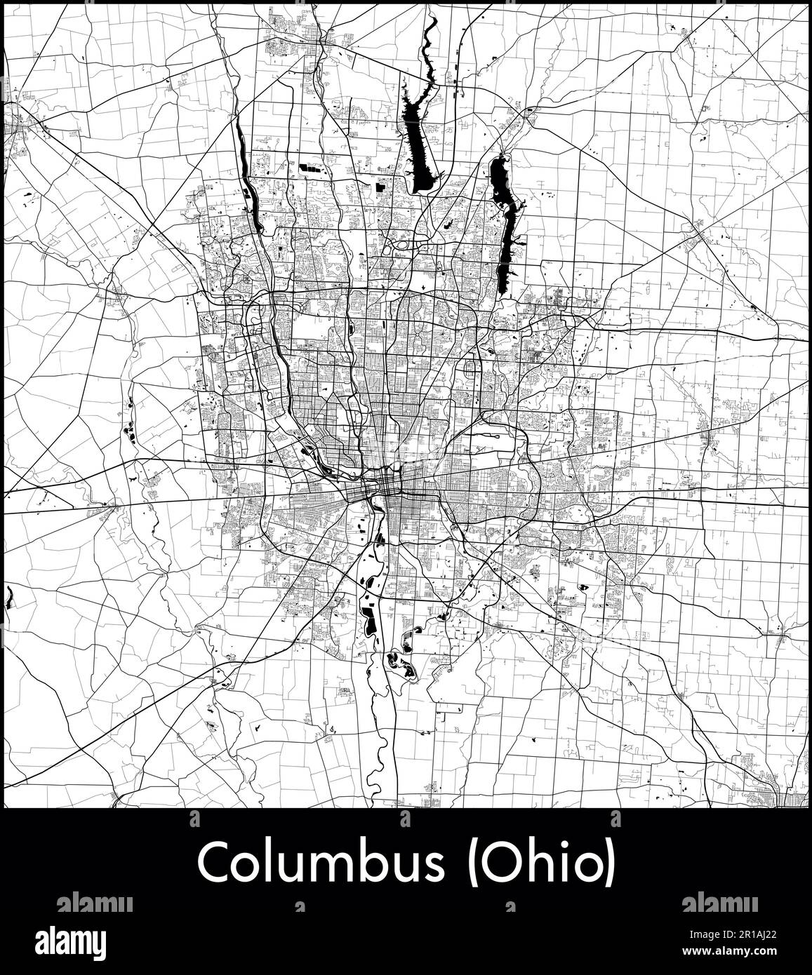 Carte de la ville Amérique du Nord États-Unis Columbus (Ohio) illustration vectorielle Illustration de Vecteur