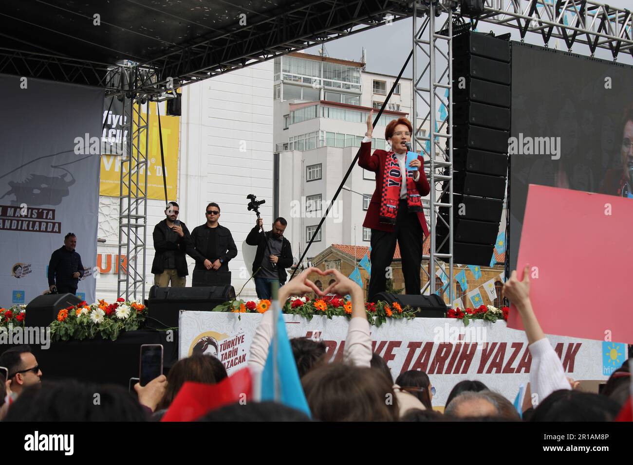 Iyi Party Yozgat Rally. 2023 élections en Turquie. Mansur Yavaş et Meral Akşener Election Studies. Banque D'Images