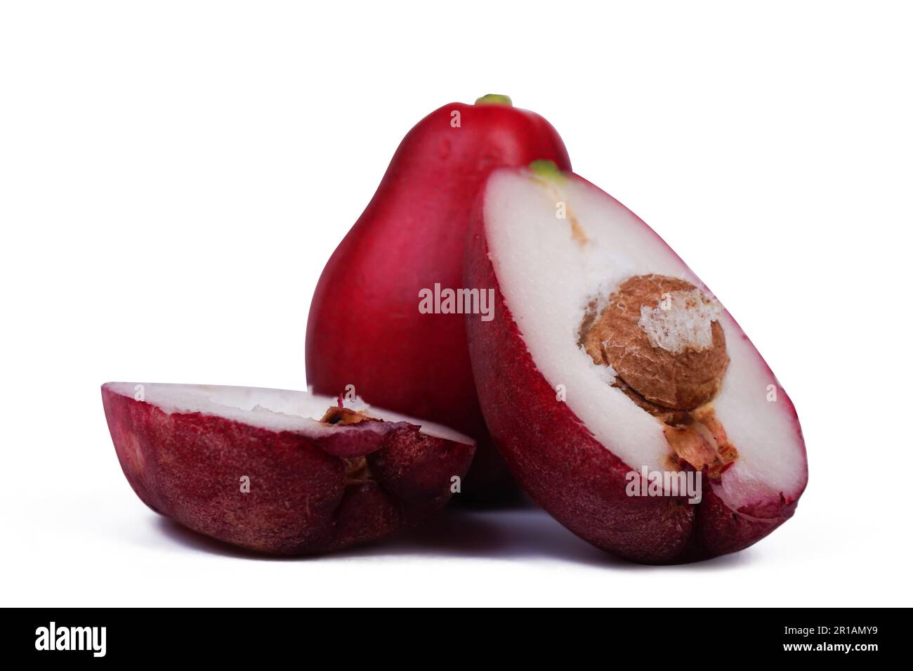 Pommes Rose isolé sur fond blanc Banque D'Images