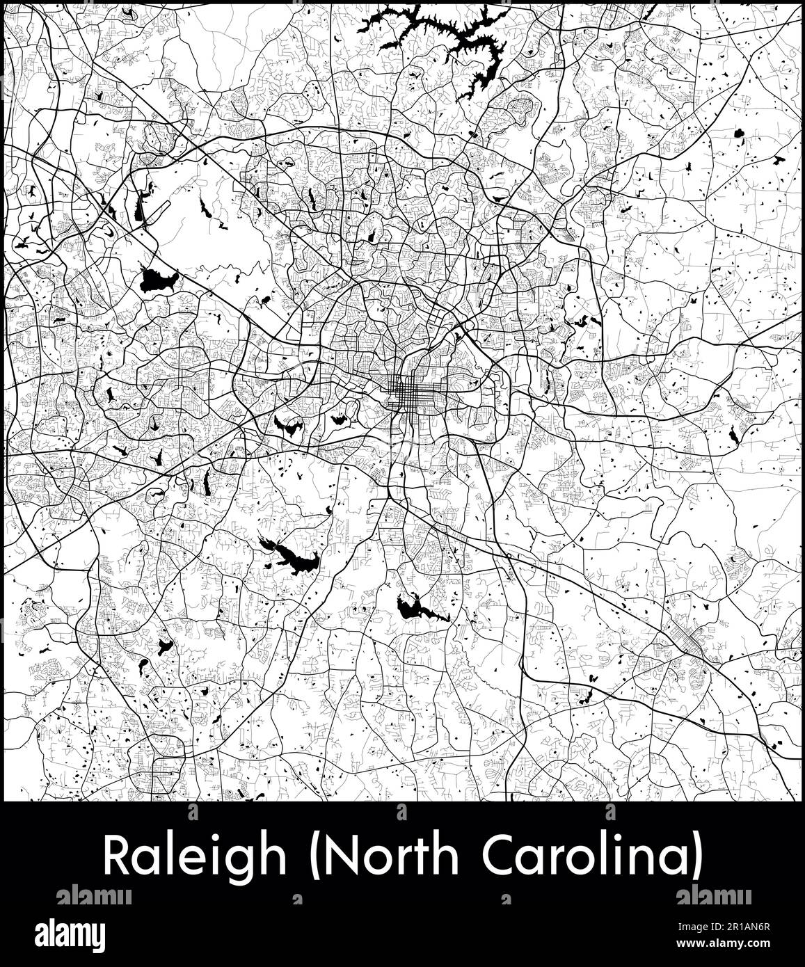 Carte de la ville Amérique du Nord États-Unis Raleigh (Caroline du Nord) illustration vectorielle Illustration de Vecteur