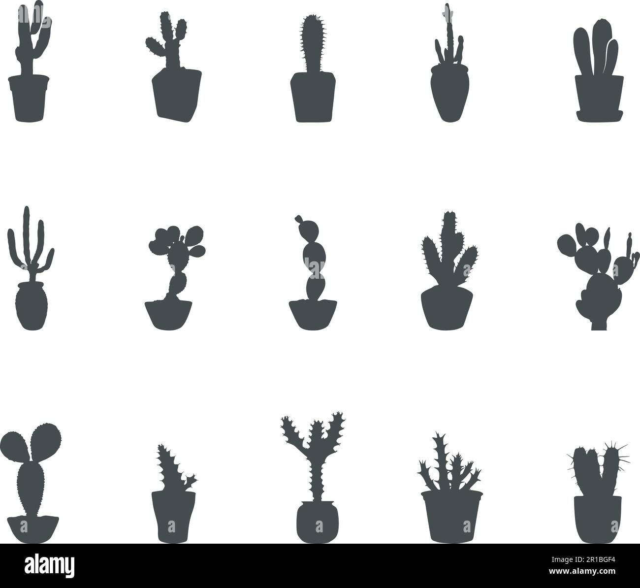 Silhouette d'arbre de cactus, silhouette de cactus, silhouette de plantes de cactus, vecteur d'arbre de cactus. Illustration de Vecteur