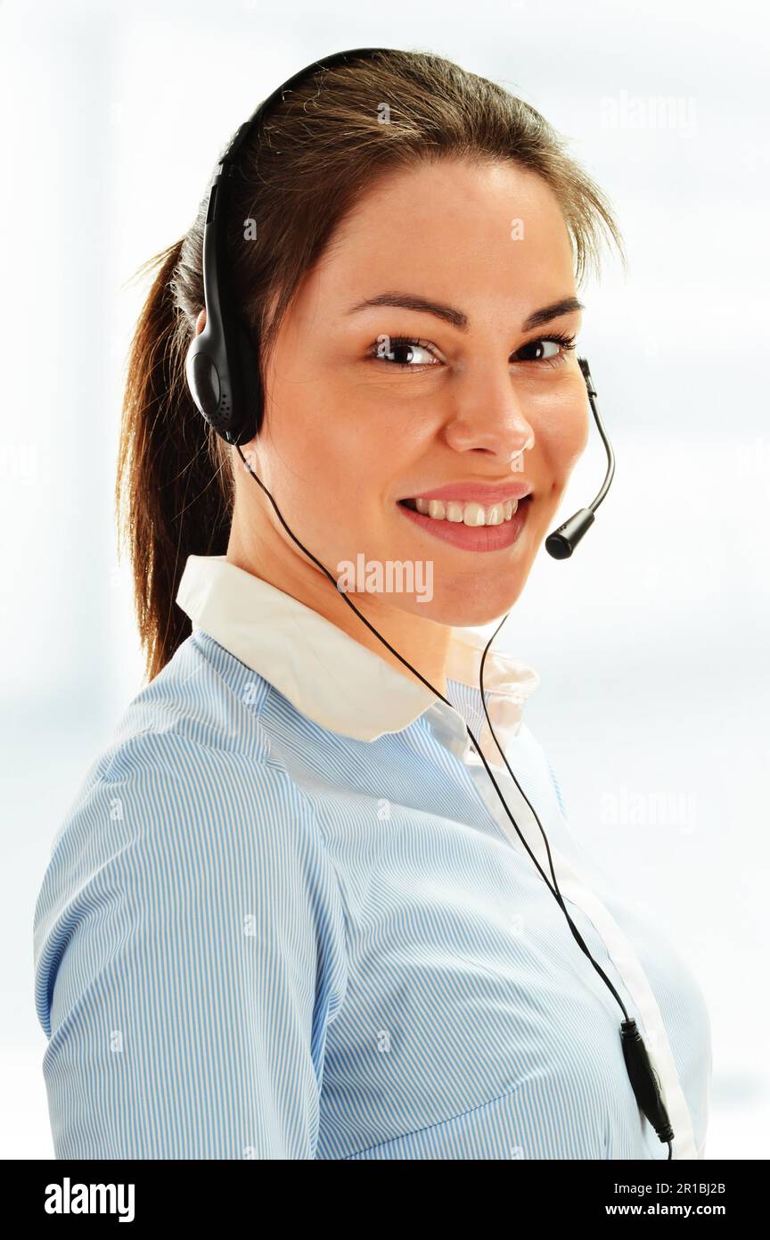 L'opérateur de centre d'appel. L'assistance clientèle. Helpdesk Banque D'Images