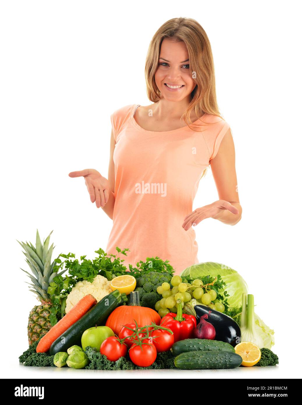 Suivre un régime. Alimentation équilibrée basée sur les fruits et légumes  biologiques Photo Stock - Alamy