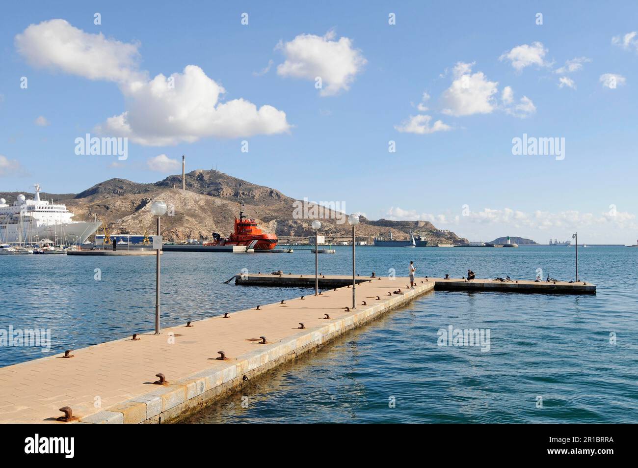 Jetée, jetée, port, Carthagène, Costa Calida, Région de Murcie, Espagne Banque D'Images