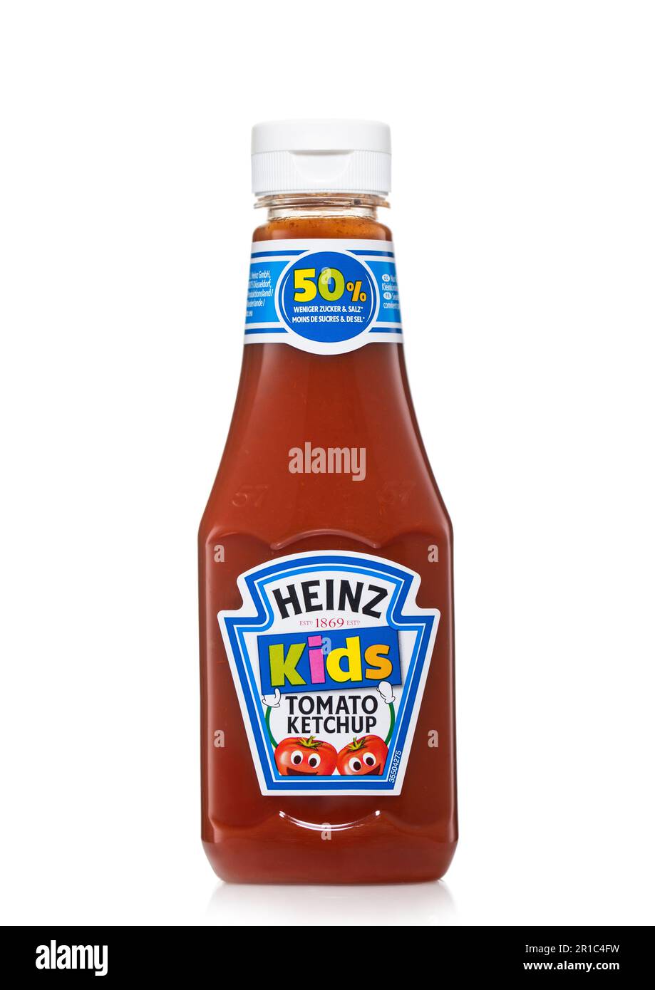 LONDRES, Royaume-Uni - 11 AVRIL 2023 : enfant Heinz Tomato ketchup sur blanc. Banque D'Images