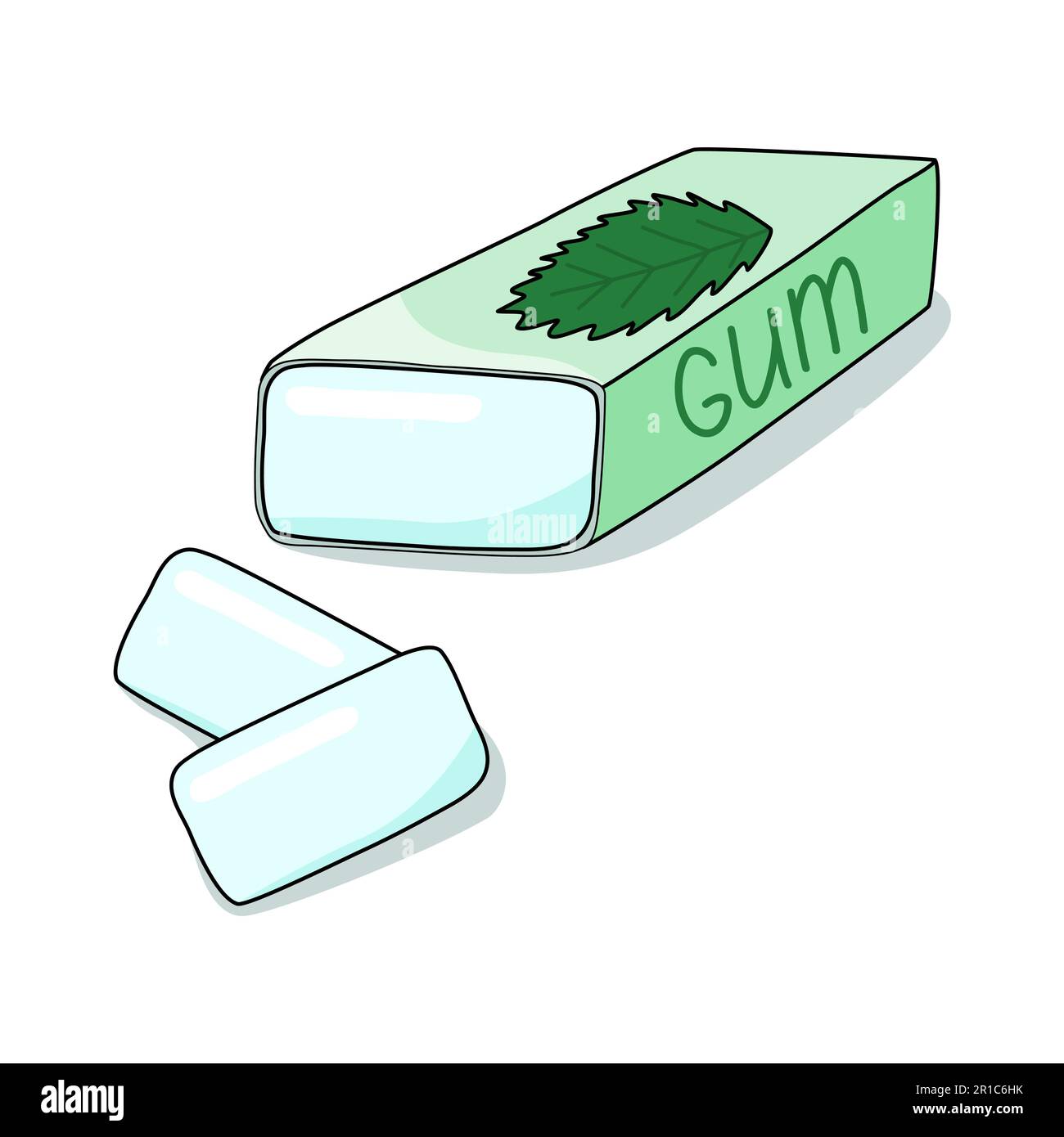 Lot de chewing-gum à la menthe, de désodorisant pour bouche ou souffle frais, illustration vectorielle Illustration de Vecteur