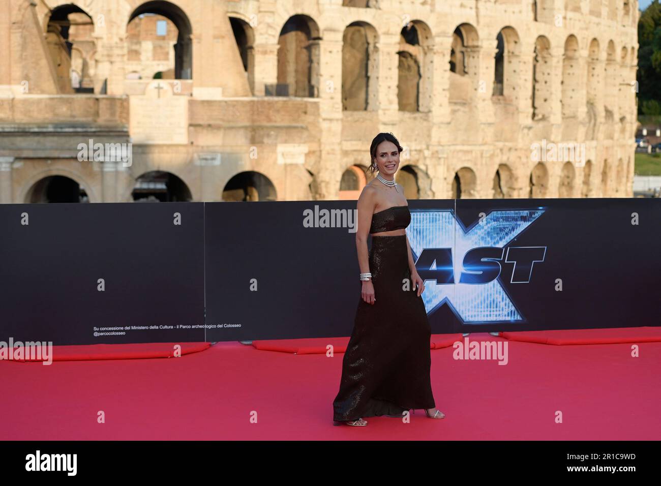 Rome, Italie. 12th mai 2023. Jordana Brewster assiste au tapis rouge de la première du film 'Fast X' au Colosseo. Crédit : SOPA Images Limited/Alamy Live News Banque D'Images