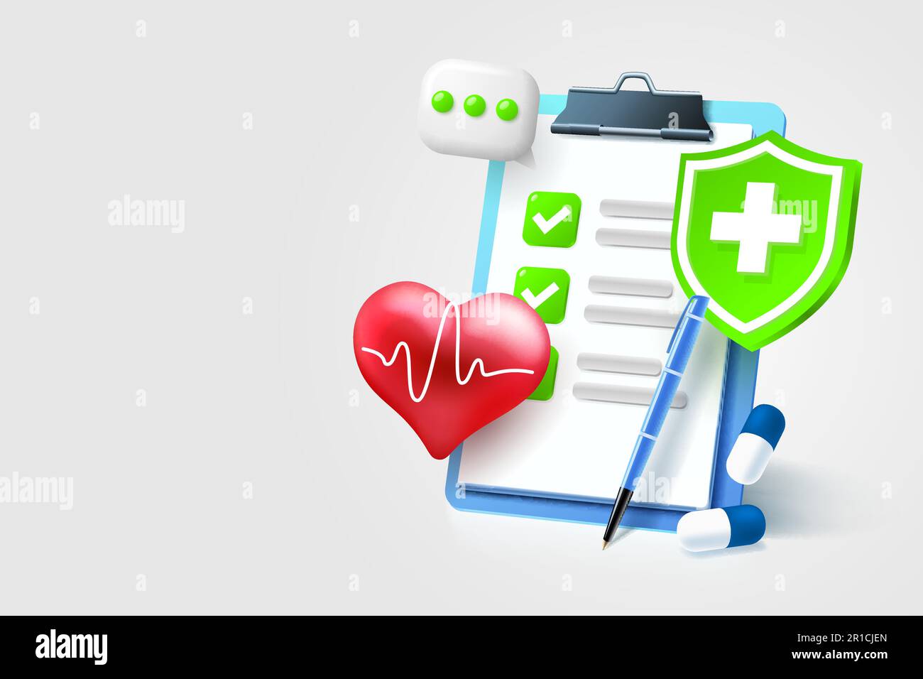 Presse-papiers médicaux, page de service de gestion, test médical. Vecteur Illustration de Vecteur