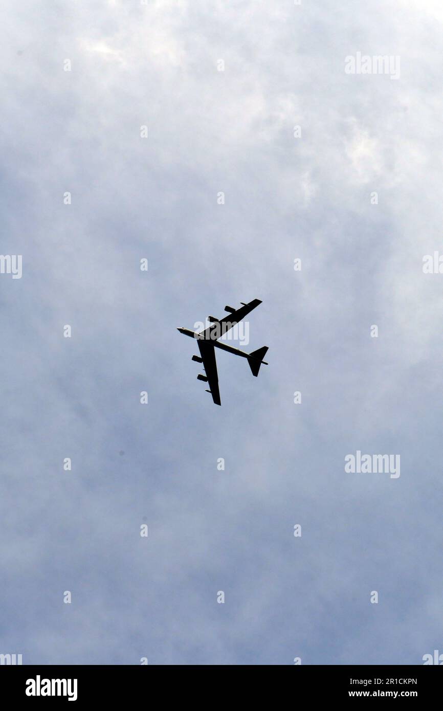 Zeltweg, Autriche - 03 septembre 2022 : spectacle aérien public en Styrie appelé Airpower 22, survol d'un bombardier B-52 Stratoforteresse Banque D'Images