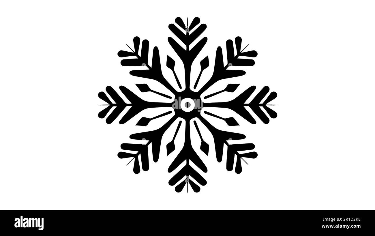 Icône flocon de neige, logo vectoriel isolé sur fond blanc. Illustration de Vecteur