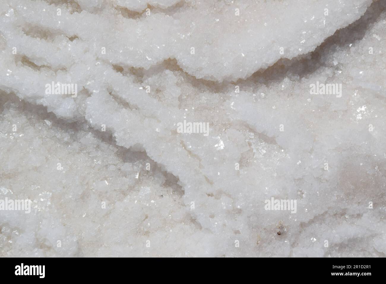 Littoral en retrait et gouffres dangereux - Ein Gedi Beach, Mer Morte en Israël Banque D'Images