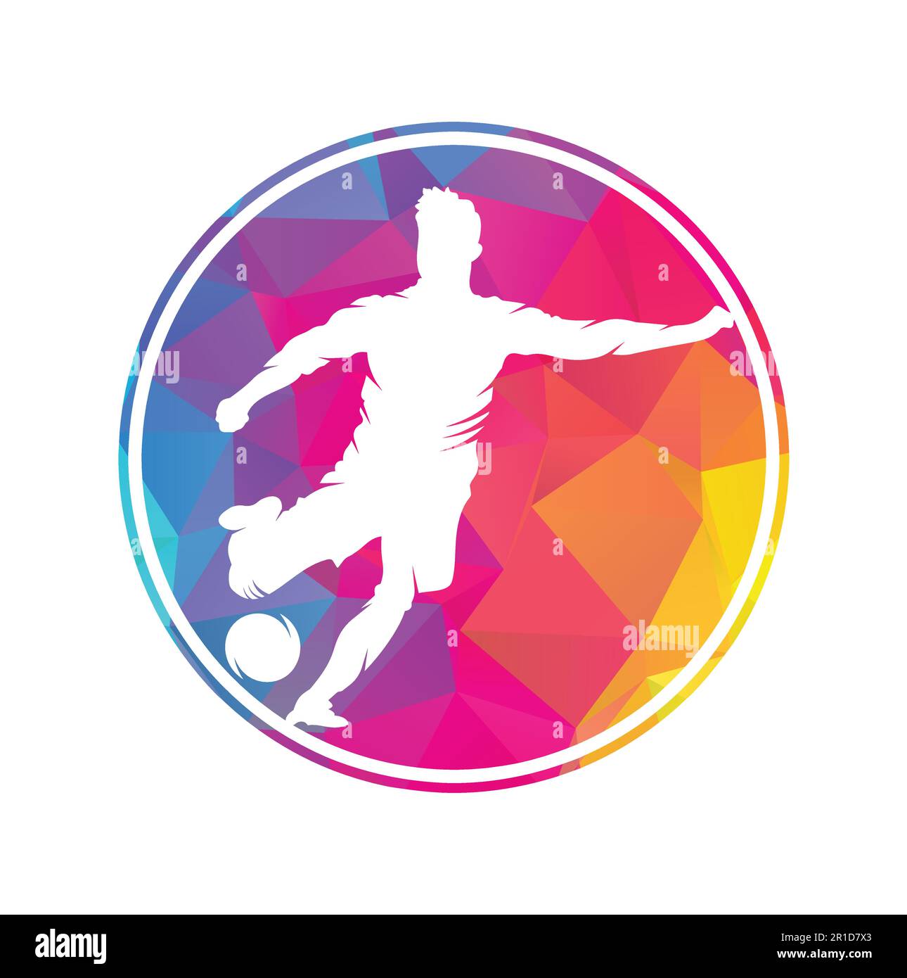 Logo football et joueur de football. Logo boule de dribbling motif vectoriel d'icône. Illustration de Vecteur