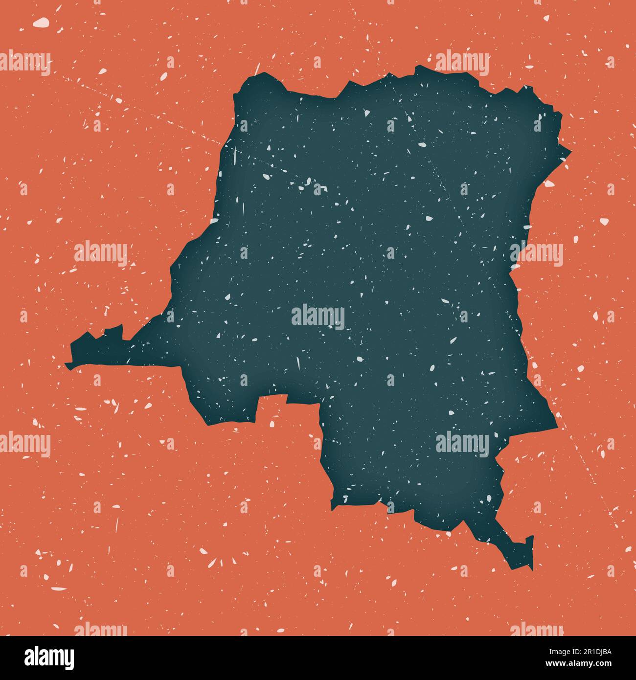 Carte d'époque de la RD Congo. Grunge la carte du pays avec la texture en difficulté. Poster RD Congo. Illustration vectorielle. Illustration de Vecteur
