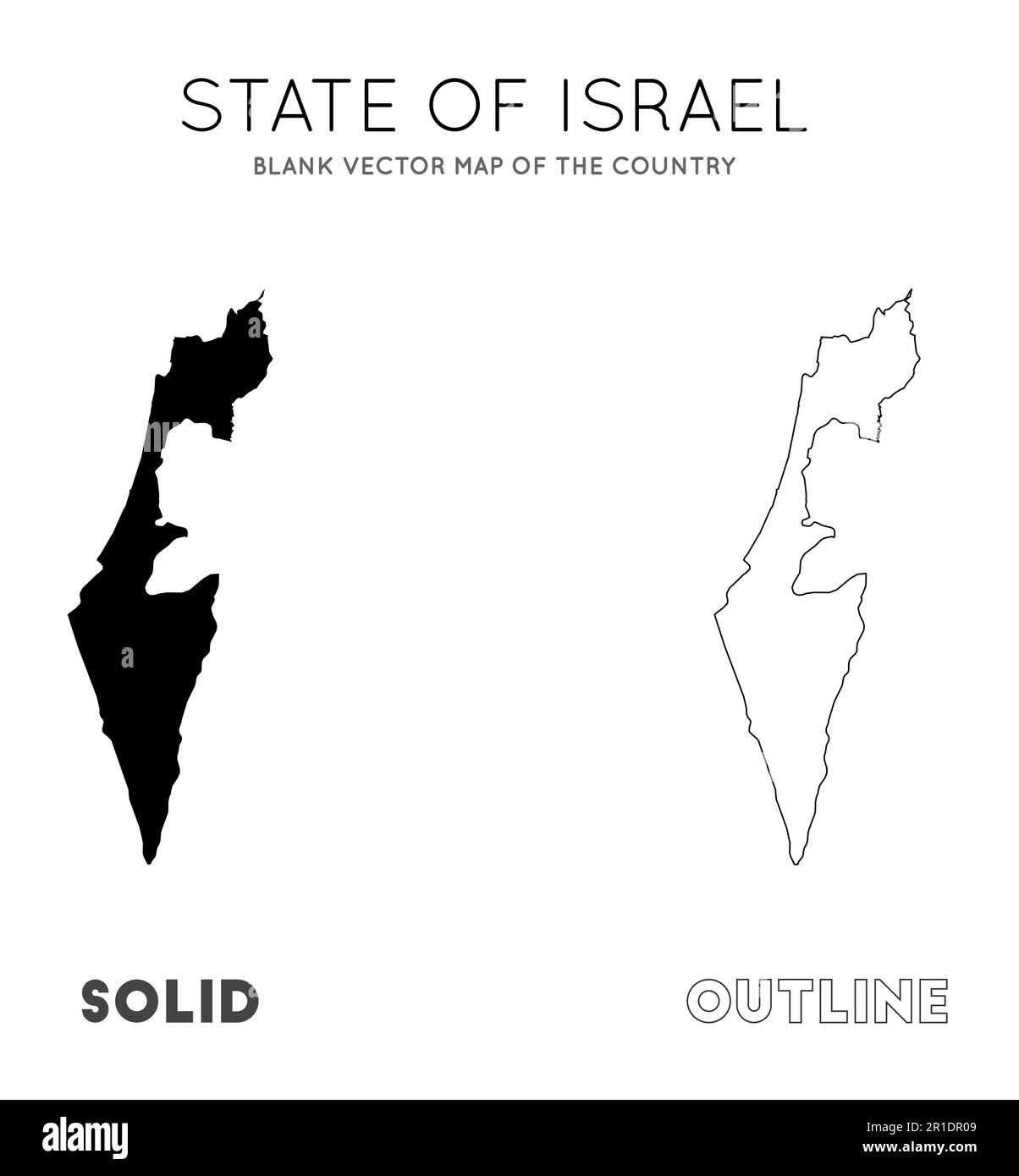 Carte d'Israël. Carte vectorielle vierge du pays. Frontières d'Israël pour votre infographie. Illustration vectorielle. Illustration de Vecteur