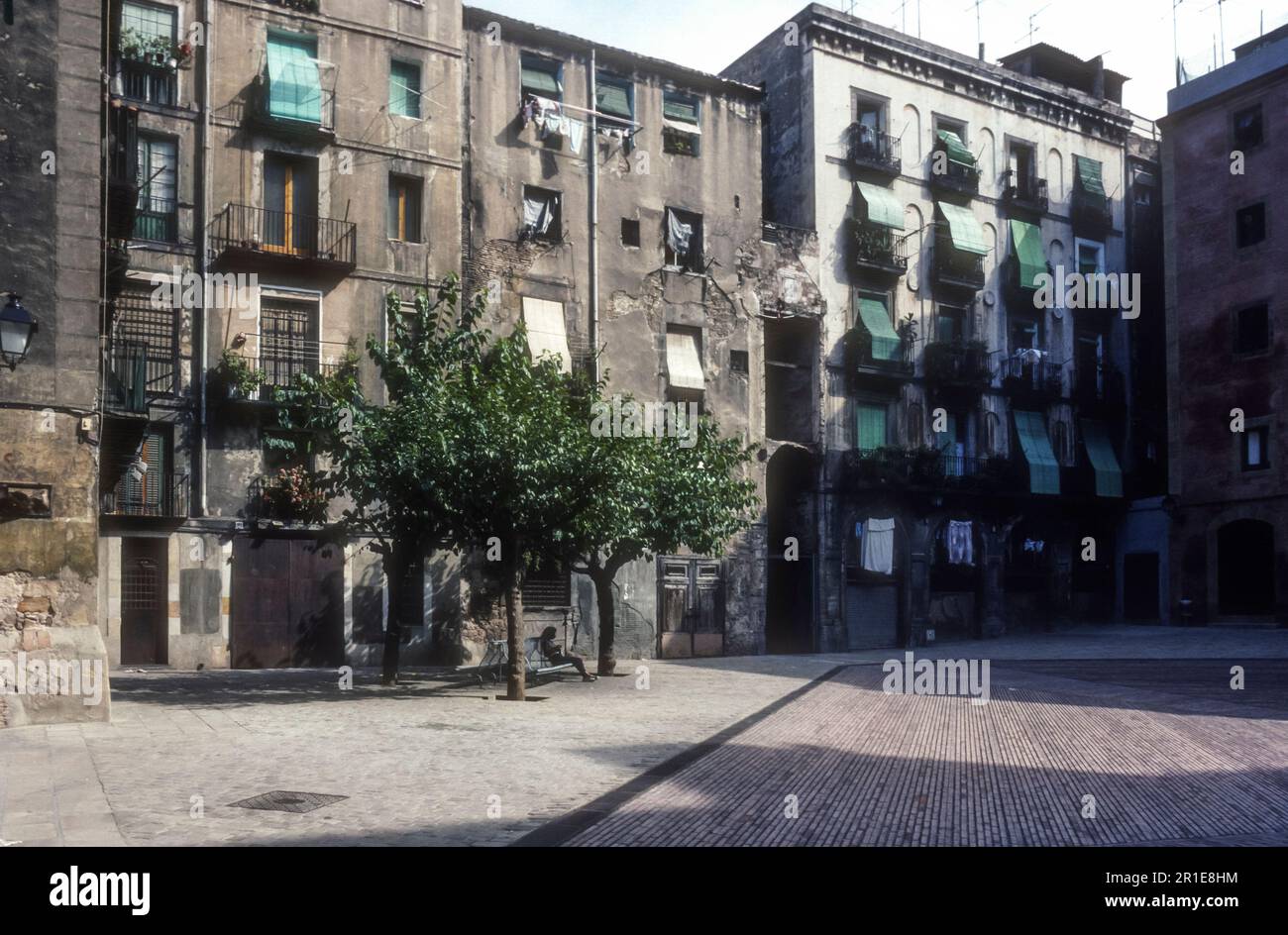 1991 photo d'archives d'El Fossar des Moreres, Barcelone. Banque D'Images