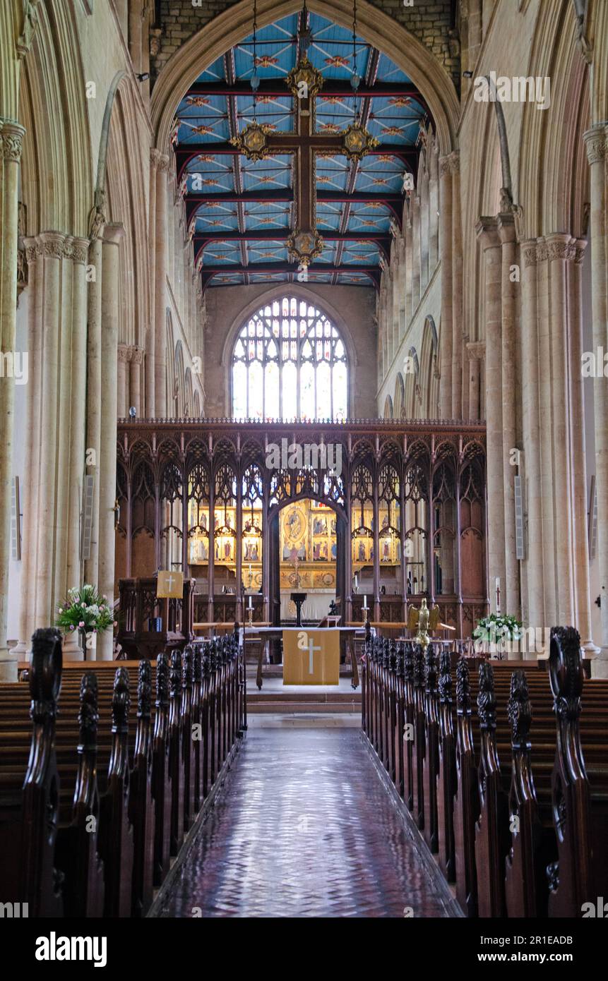 St Mary Magdalene newark-on-trent, allée centrale intérieure Banque D'Images