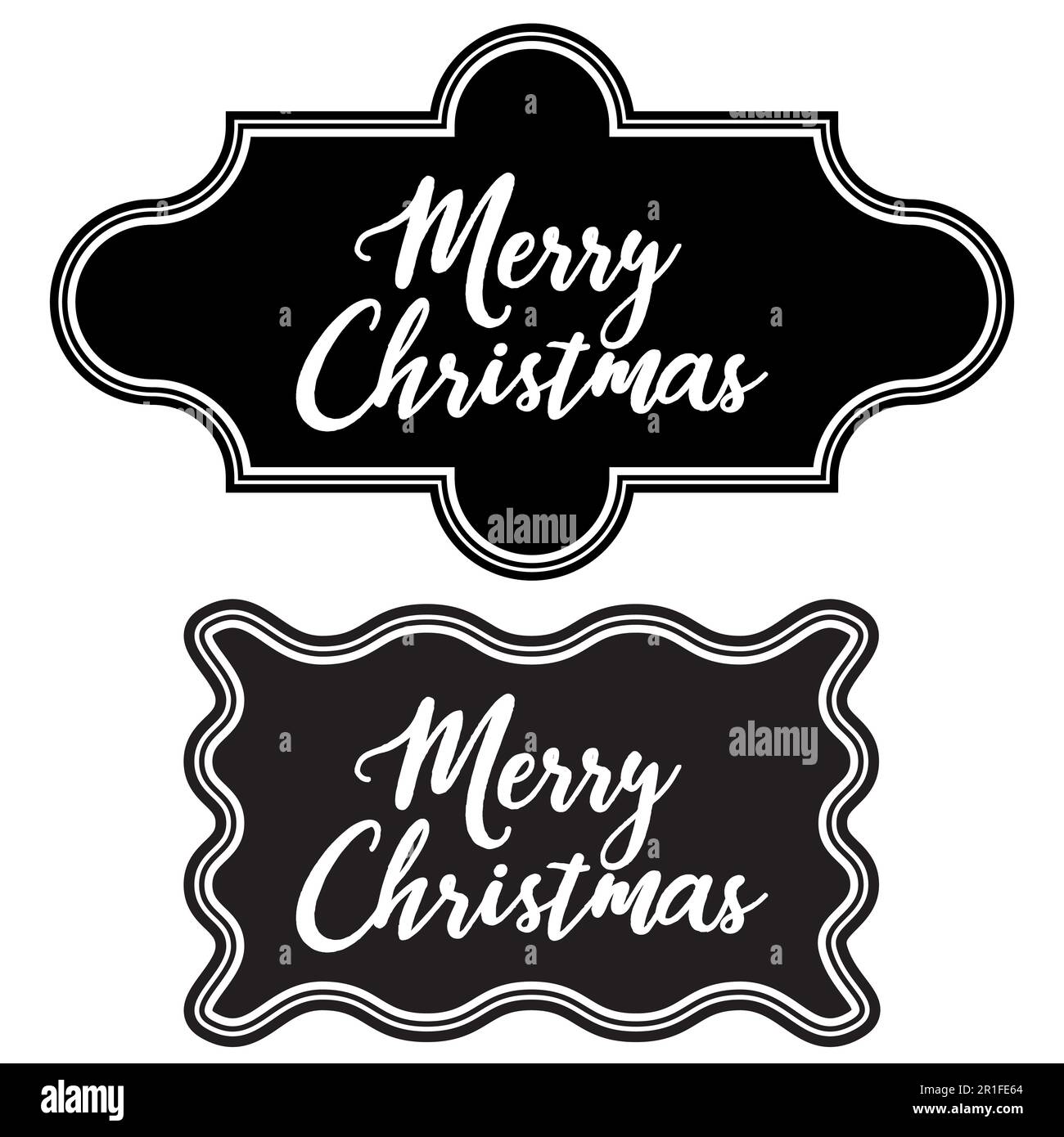 Ensemble de voeux cadre vintage tableau noir joyeux Noël Illustration de Vecteur