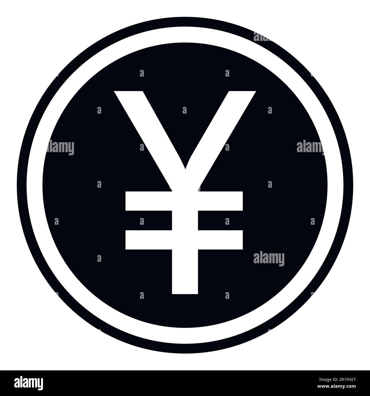 Symbole de signe isolé de l'icône yuan chinois Illustration de Vecteur